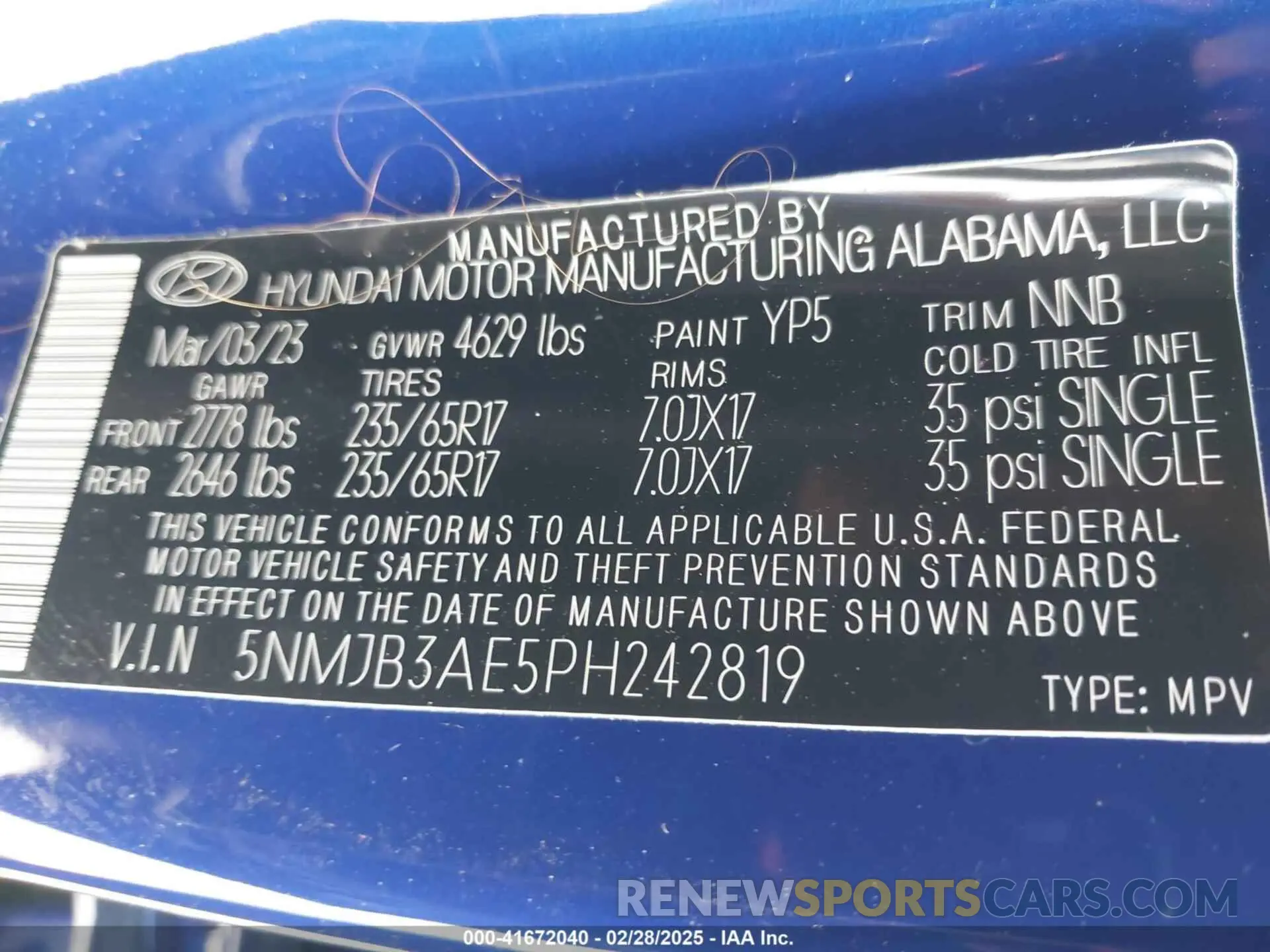 9 fotografías del automóvil dañado 5NMJB3AE5PH242819 HYUNDAI TUCSON 2023