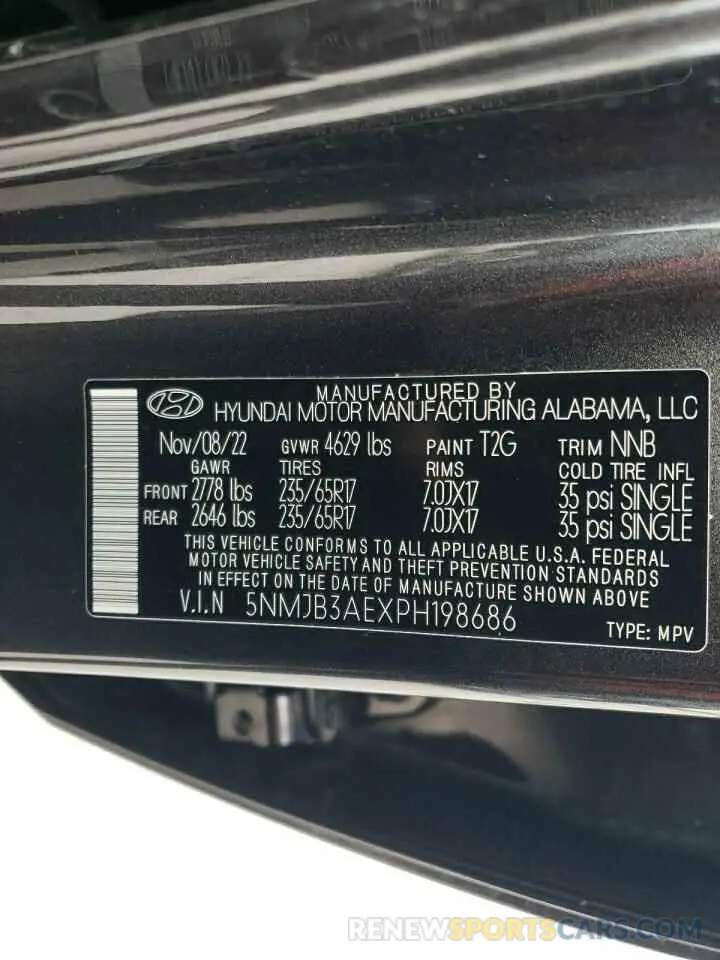 14 fotografías del automóvil dañado 5NMJB3AEXPH198686 HYUNDAI TUCSON 2023