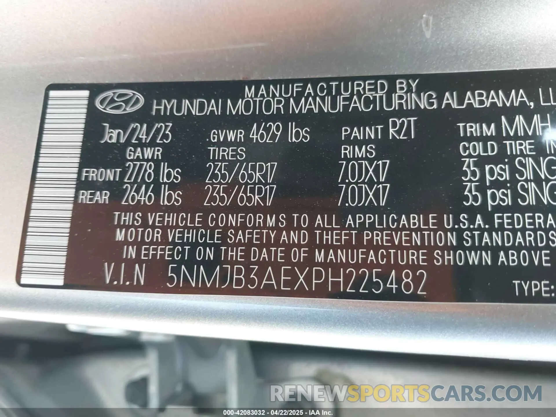 9 fotografías del automóvil dañado 5NMJB3AEXPH225482 HYUNDAI TUCSON 2023