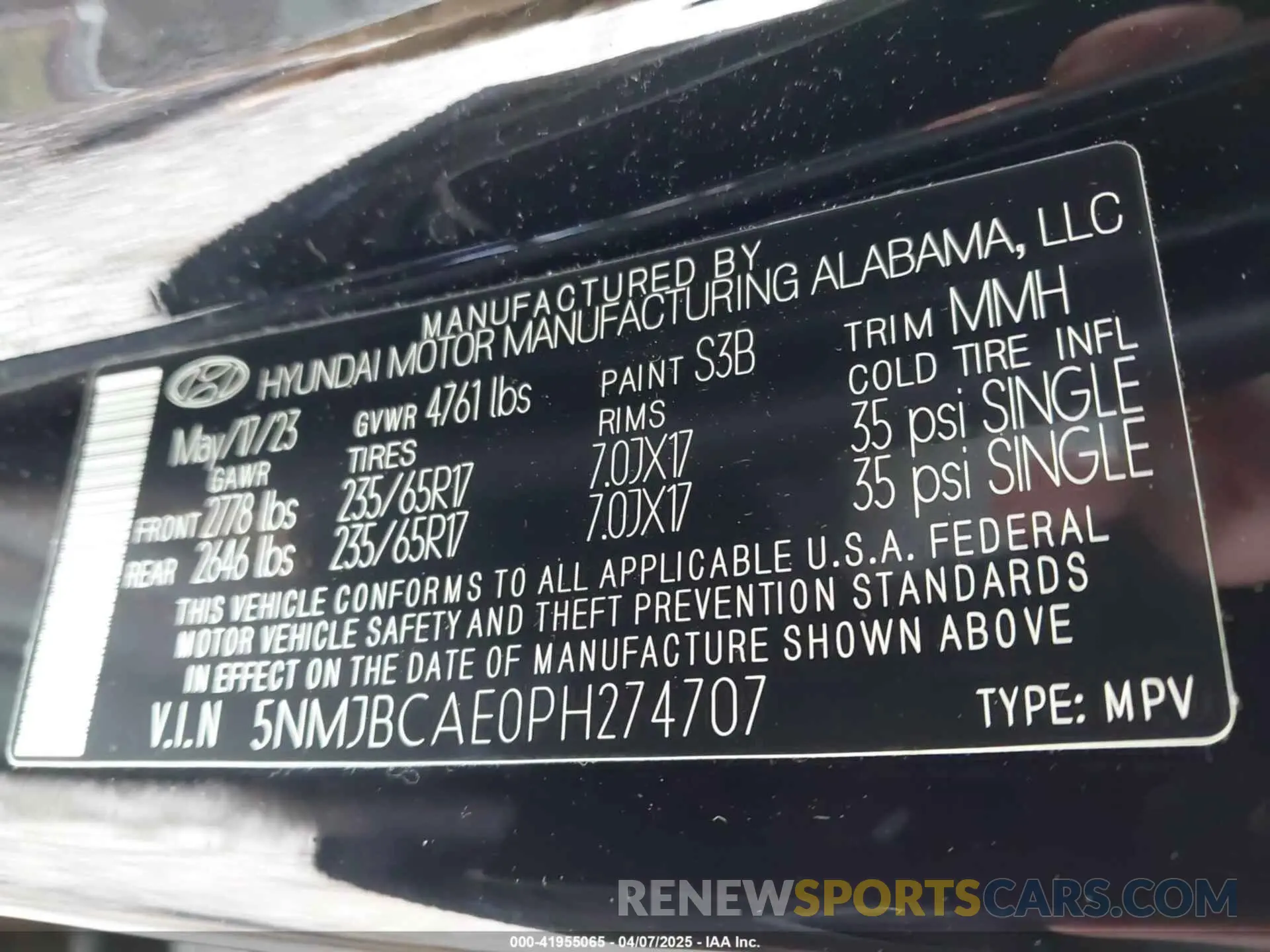 9 fotografías del automóvil dañado 5NMJBCAE0PH274707 HYUNDAI TUCSON 2023