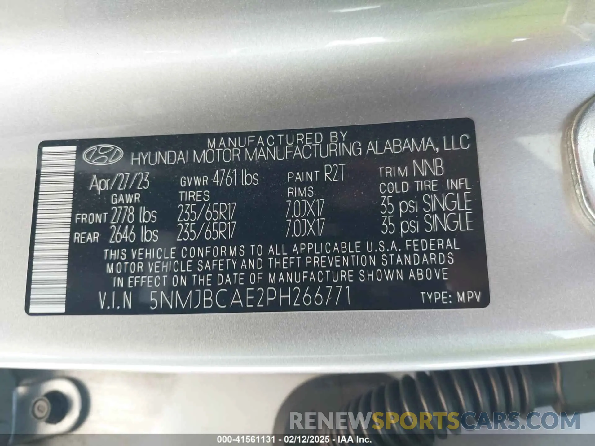 9 fotografías del automóvil dañado 5NMJBCAE2PH266771 HYUNDAI TUCSON 2023
