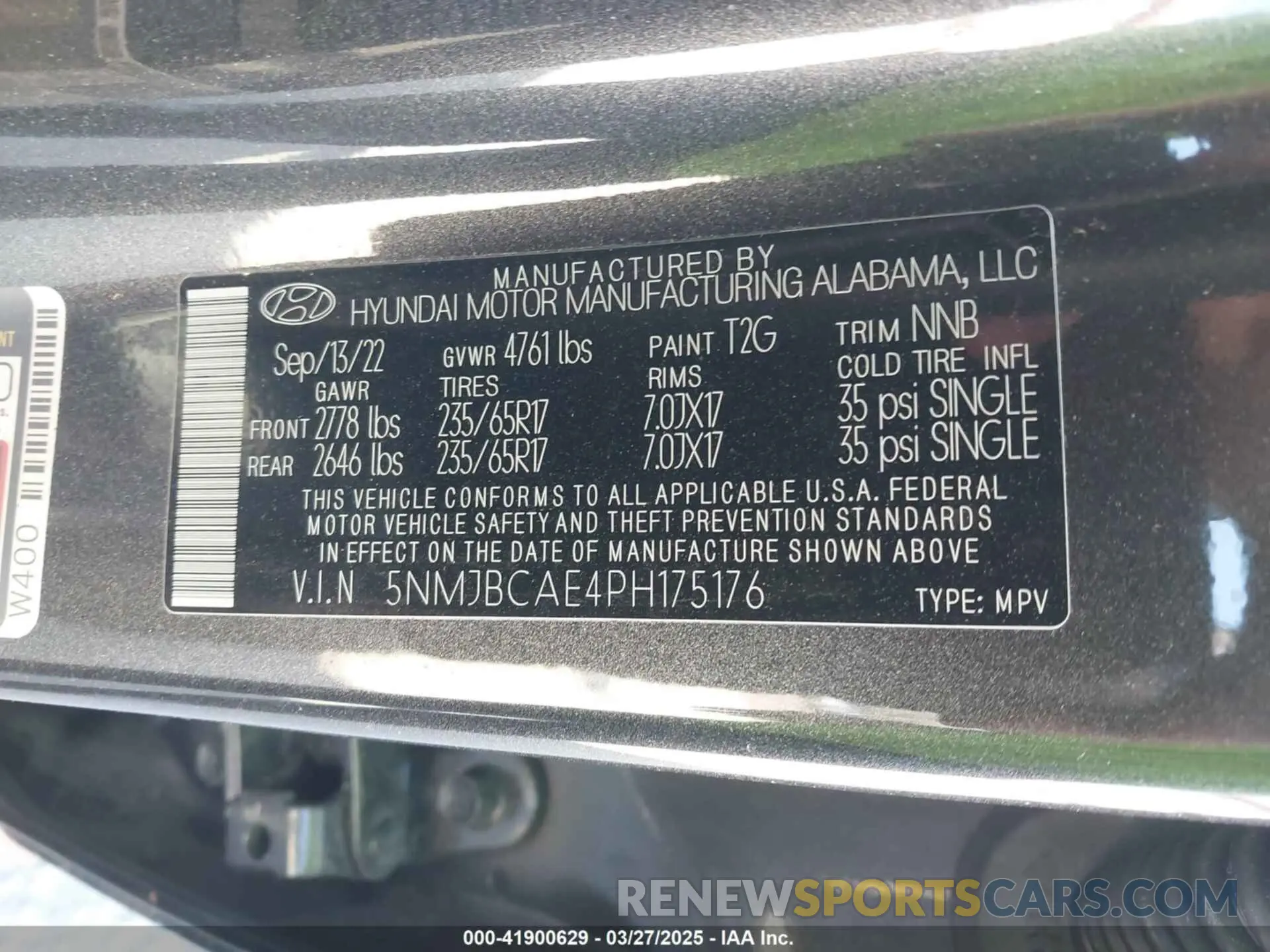 9 fotografías del automóvil dañado 5NMJBCAE4PH175176 HYUNDAI TUCSON 2023