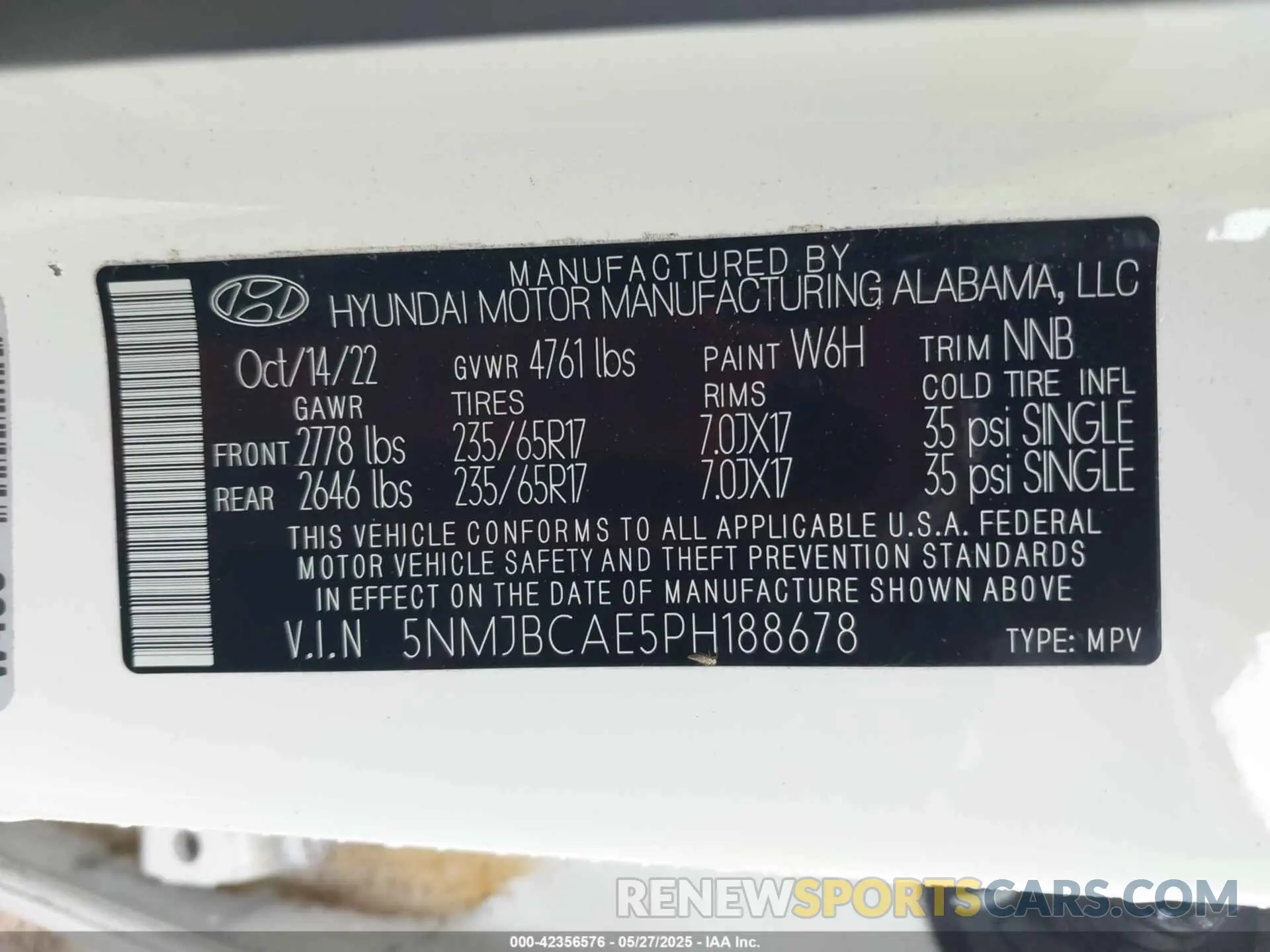 9 fotografías del automóvil dañado 5NMJBCAE5PH188678 HYUNDAI TUCSON 2023