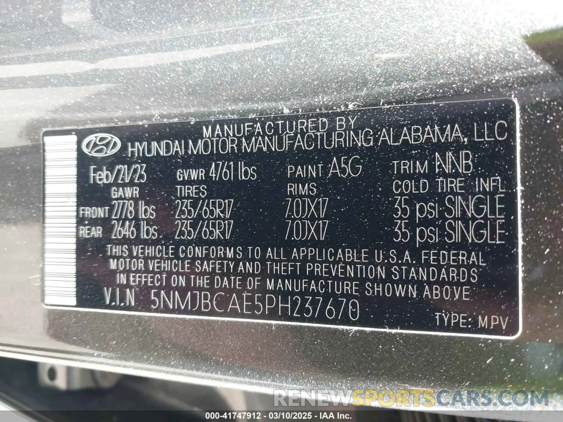 9 fotografías del automóvil dañado 5NMJBCAE5PH237670 HYUNDAI TUCSON 2023