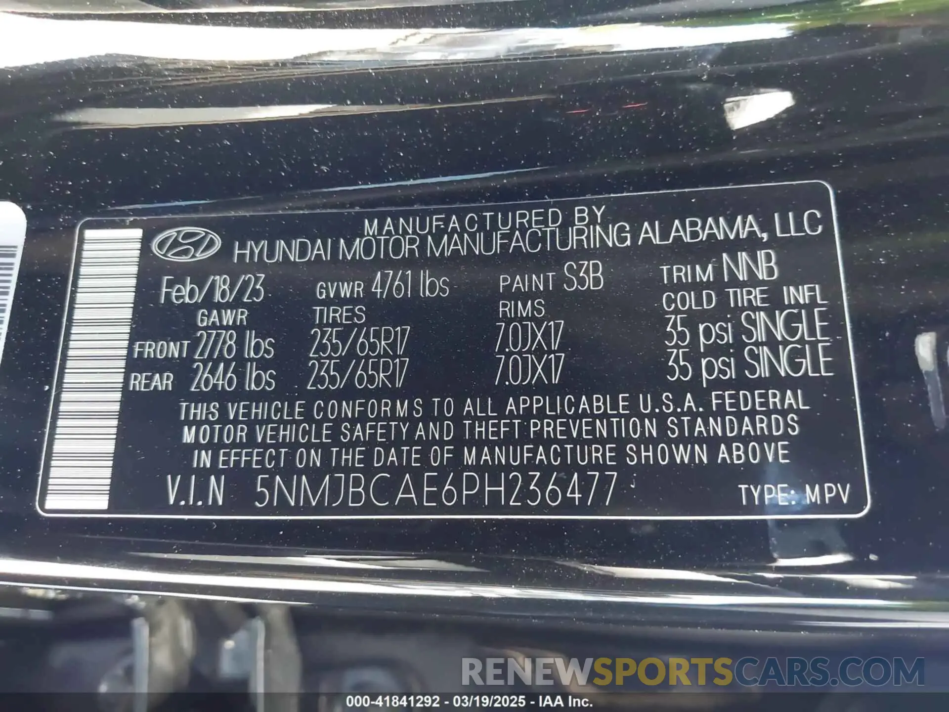 9 fotografías del automóvil dañado 5NMJBCAE6PH236477 HYUNDAI TUCSON 2023