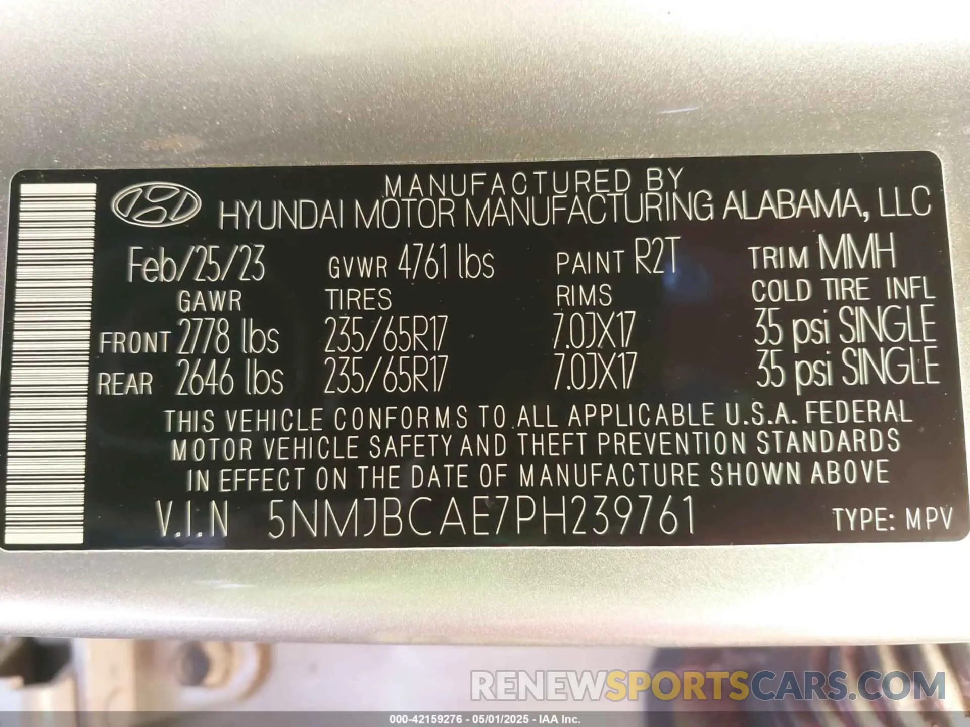 9 fotografías del automóvil dañado 5NMJBCAE7PH239761 HYUNDAI TUCSON 2023