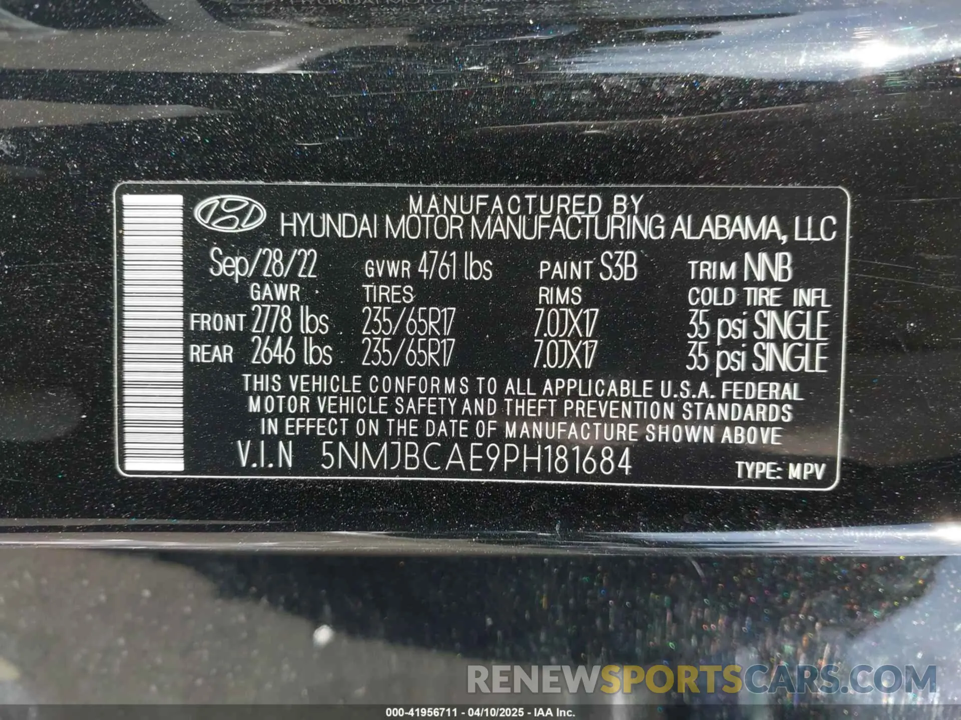 9 fotografías del automóvil dañado 5NMJBCAE9PH181684 HYUNDAI TUCSON 2023