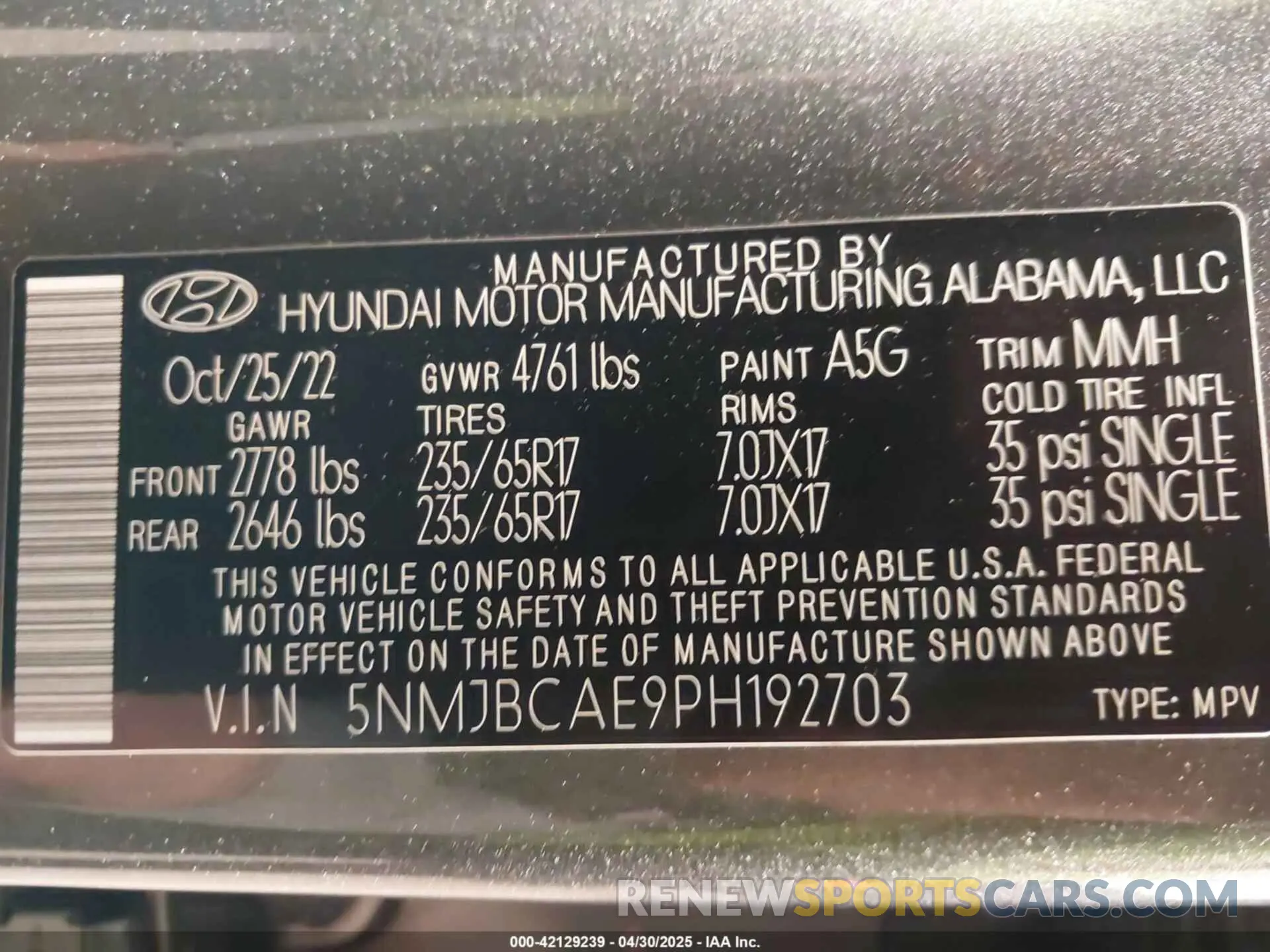 9 fotografías del automóvil dañado 5NMJBCAE9PH192703 HYUNDAI TUCSON 2023