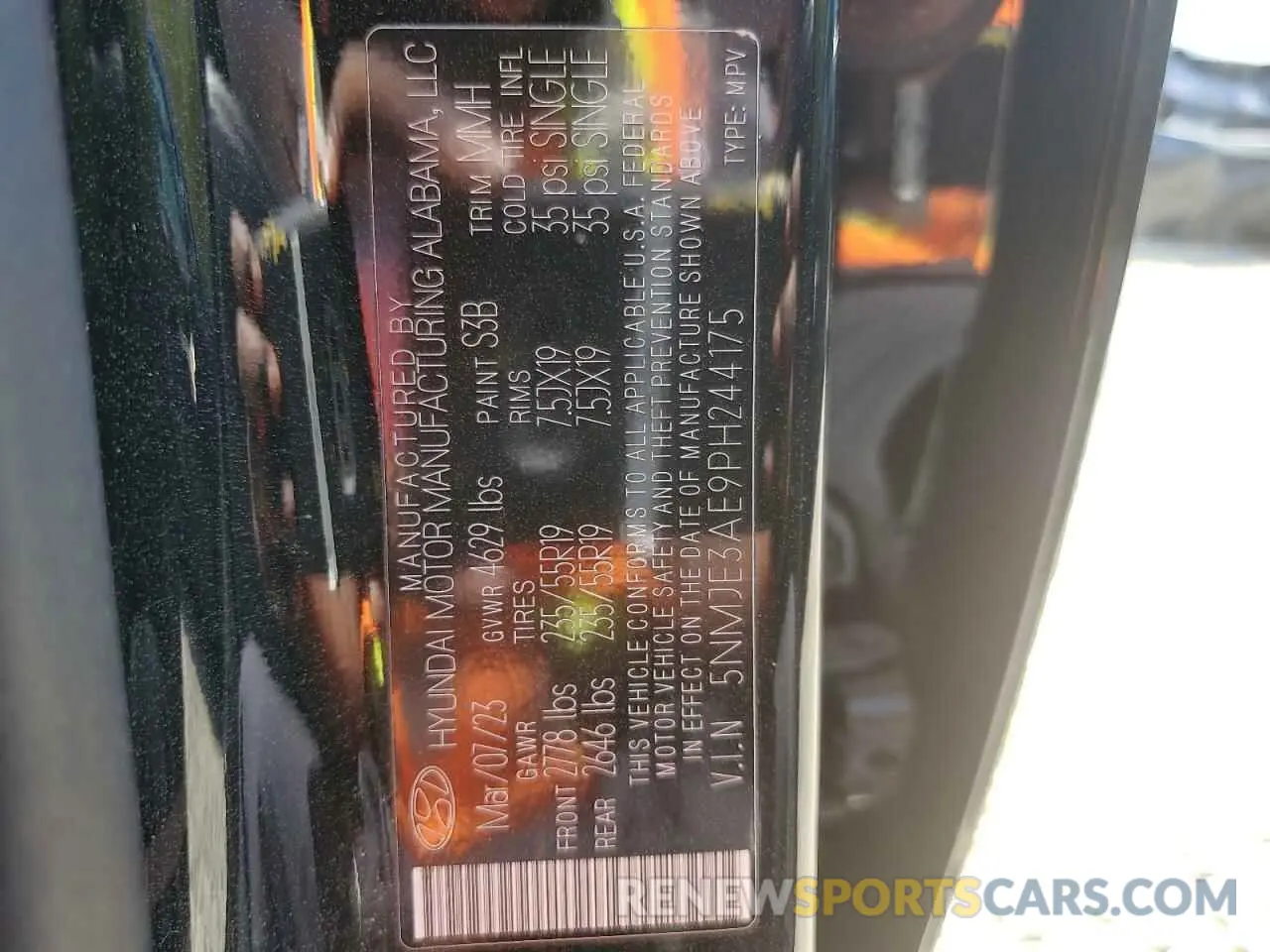 14 fotografías del automóvil dañado 5NMJE3AE9PH244175 HYUNDAI TUCSON 2023