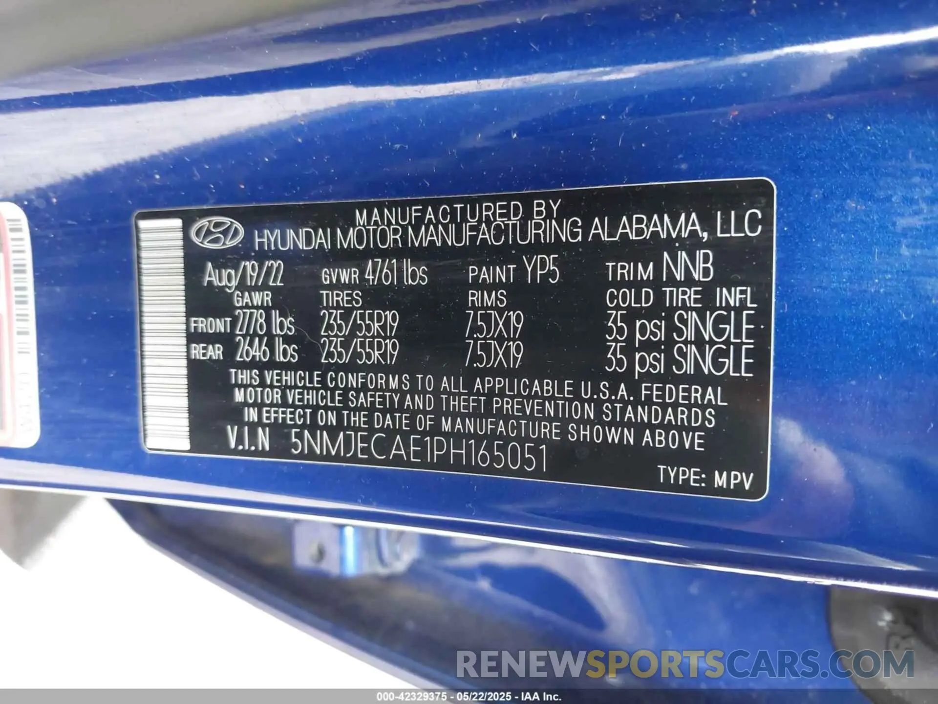 9 fotografías del automóvil dañado 5NMJECAE1PH165051 HYUNDAI TUCSON 2023