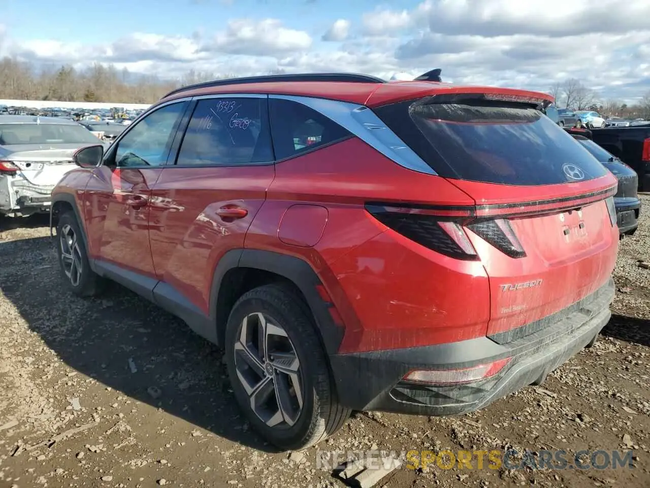 2 fotografías del automóvil dañado 5NMJECAE4PH279948 HYUNDAI TUCSON 2023