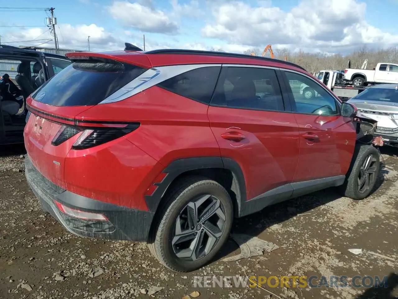 3 fotografías del automóvil dañado 5NMJECAE4PH279948 HYUNDAI TUCSON 2023