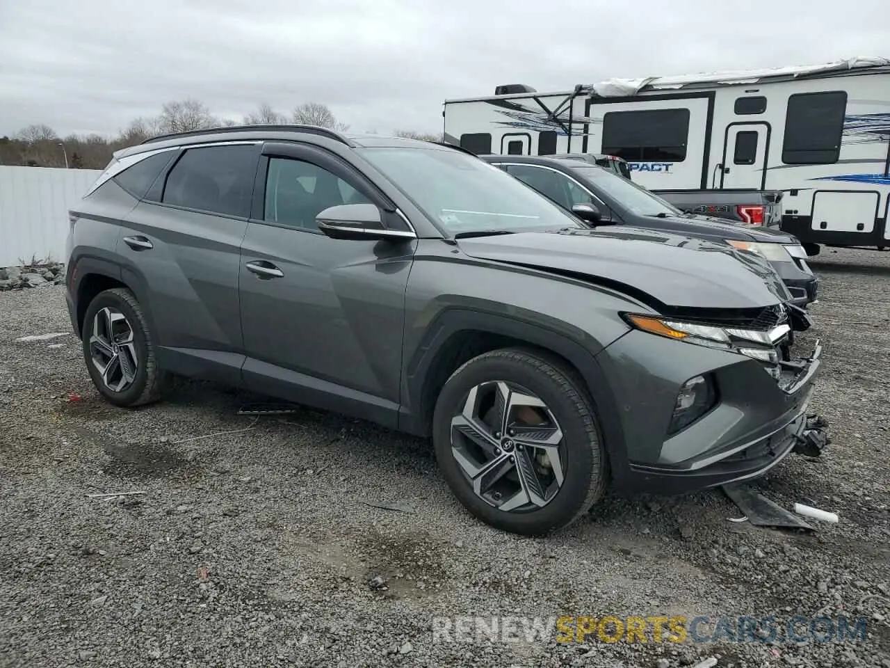4 fotografías del automóvil dañado 5NMJECAE7PH237810 HYUNDAI TUCSON 2023