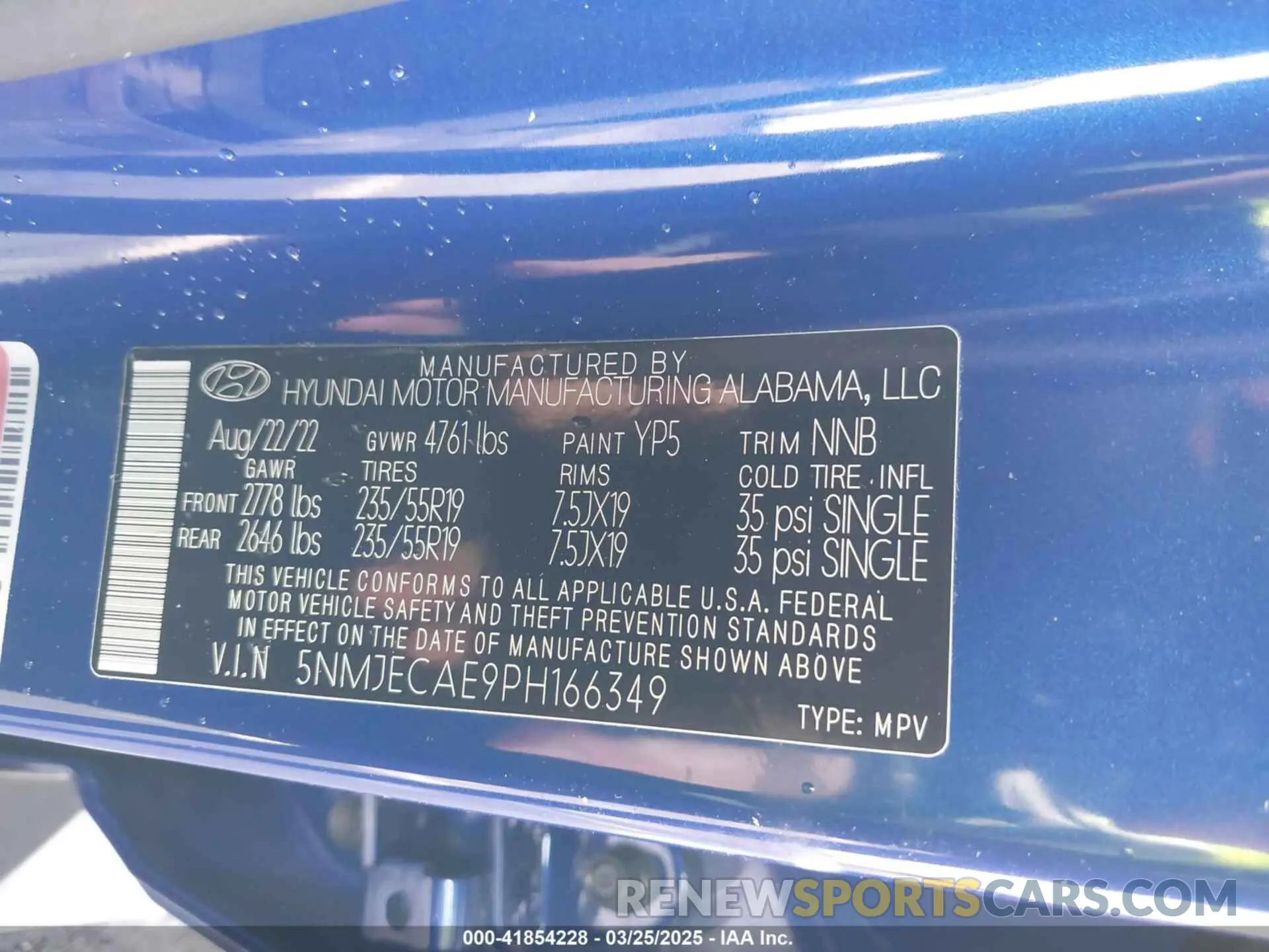 9 fotografías del automóvil dañado 5NMJECAE9PH166349 HYUNDAI TUCSON 2023