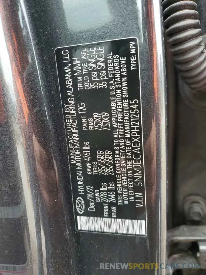 12 fotografías del automóvil dañado 5NMJECAEXPH212545 HYUNDAI TUCSON 2023