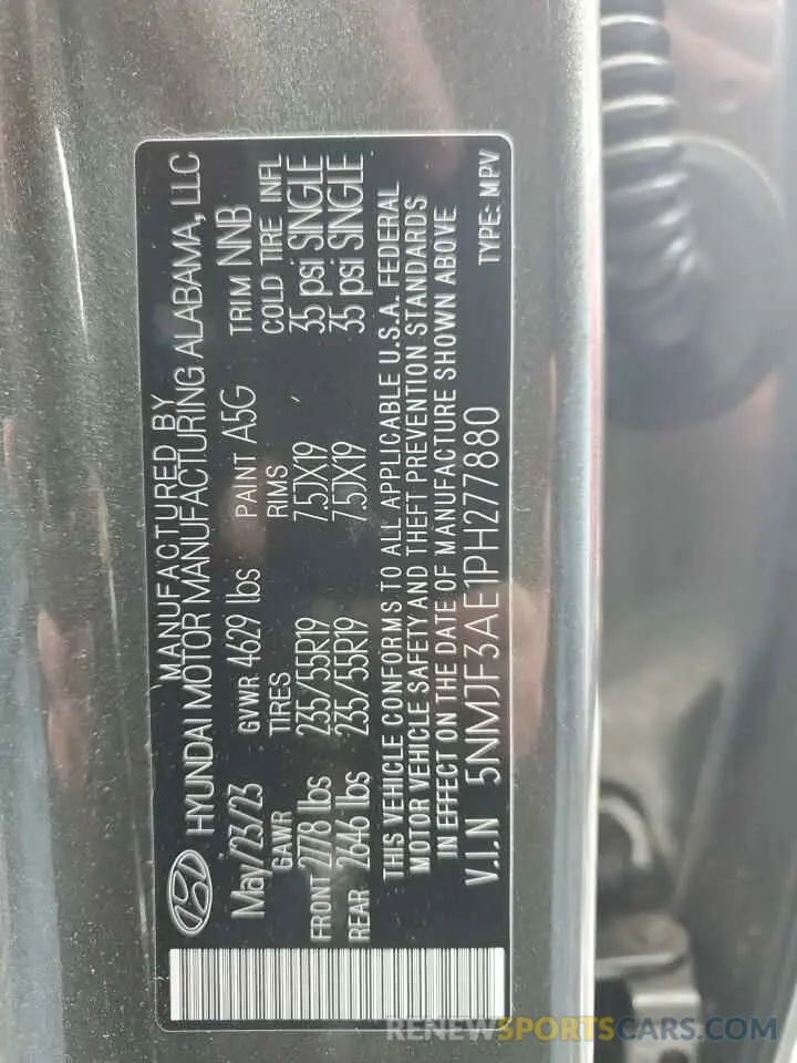 13 fotografías del automóvil dañado 5NMJF3AE1PH277880 HYUNDAI TUCSON 2023