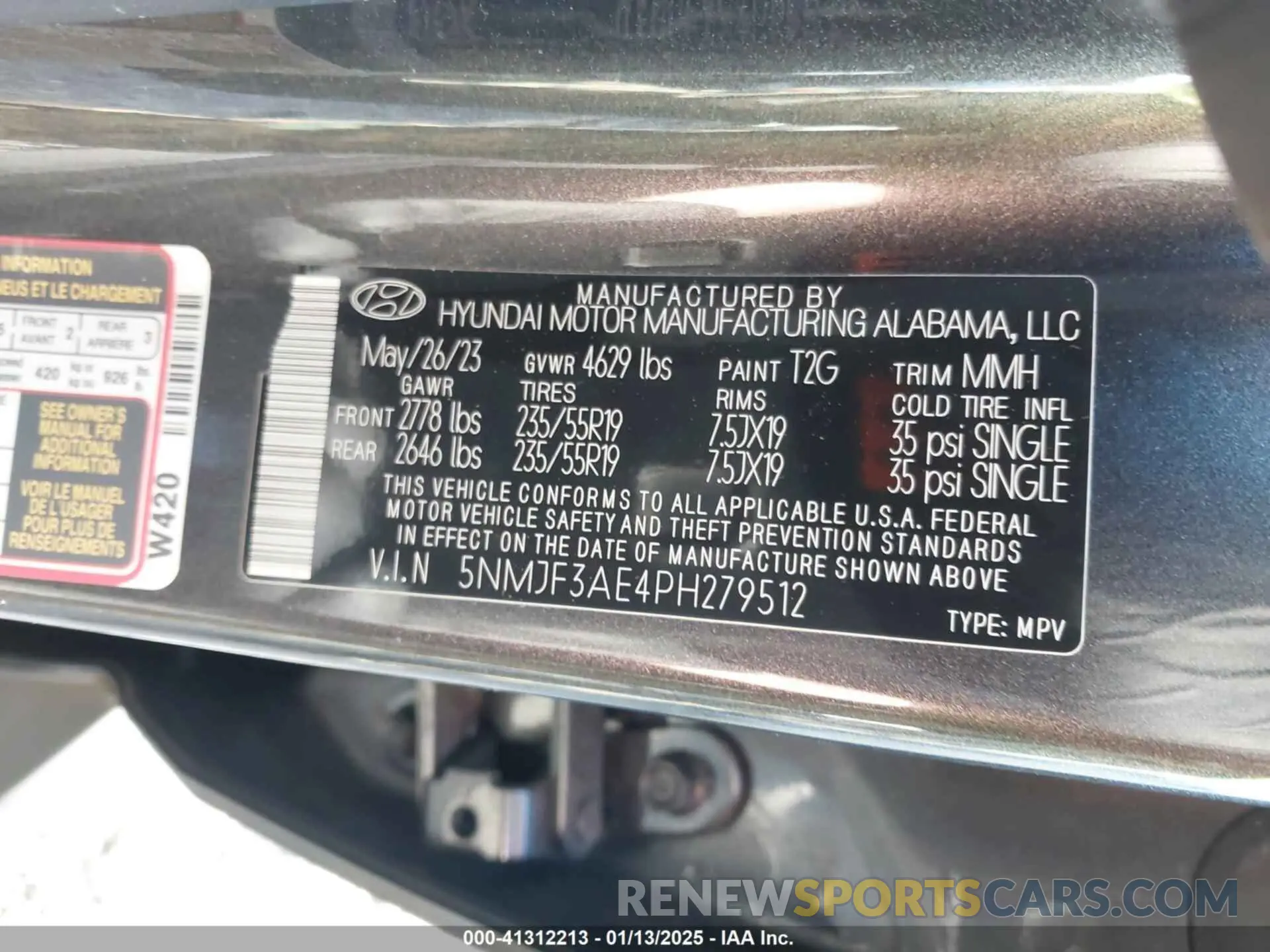 9 fotografías del automóvil dañado 5NMJF3AE4PH279512 HYUNDAI TUCSON 2023