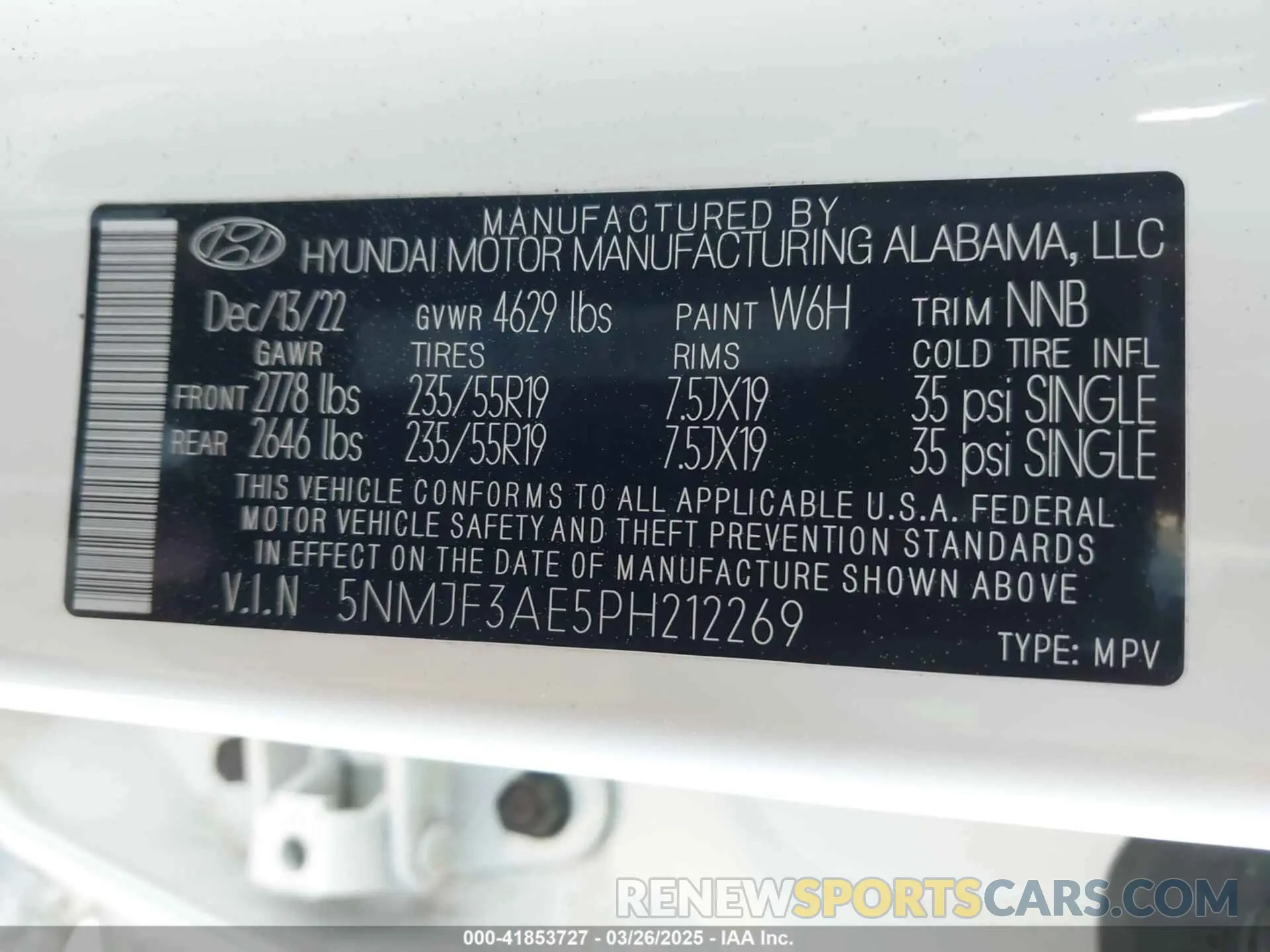 9 fotografías del automóvil dañado 5NMJF3AE5PH212269 HYUNDAI TUCSON 2023