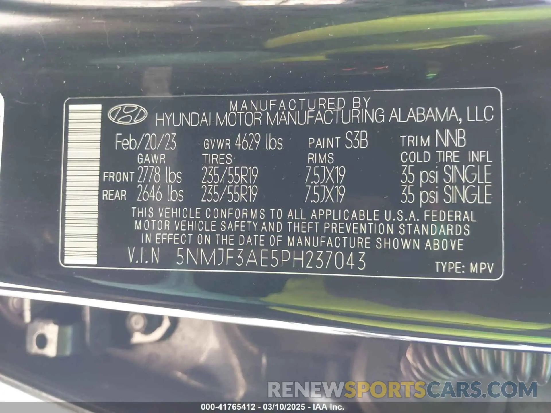 9 fotografías del automóvil dañado 5NMJF3AE5PH237043 HYUNDAI TUCSON 2023