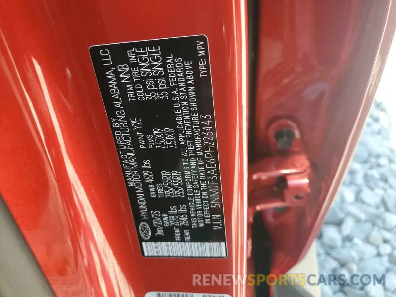 14 fotografías del automóvil dañado 5NMJF3AE6PH223443 HYUNDAI TUCSON 2023
