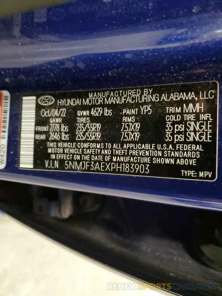 13 fotografías del automóvil dañado 5NMJF3AEXPH183903 HYUNDAI TUCSON 2023
