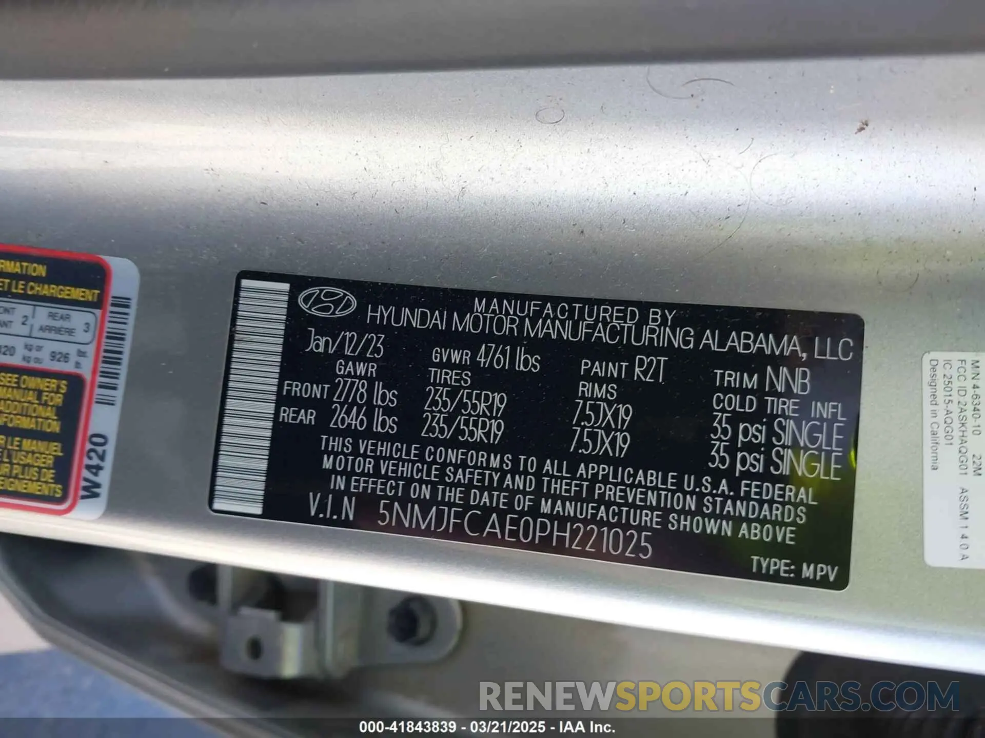 9 fotografías del automóvil dañado 5NMJFCAE0PH221025 HYUNDAI TUCSON 2023