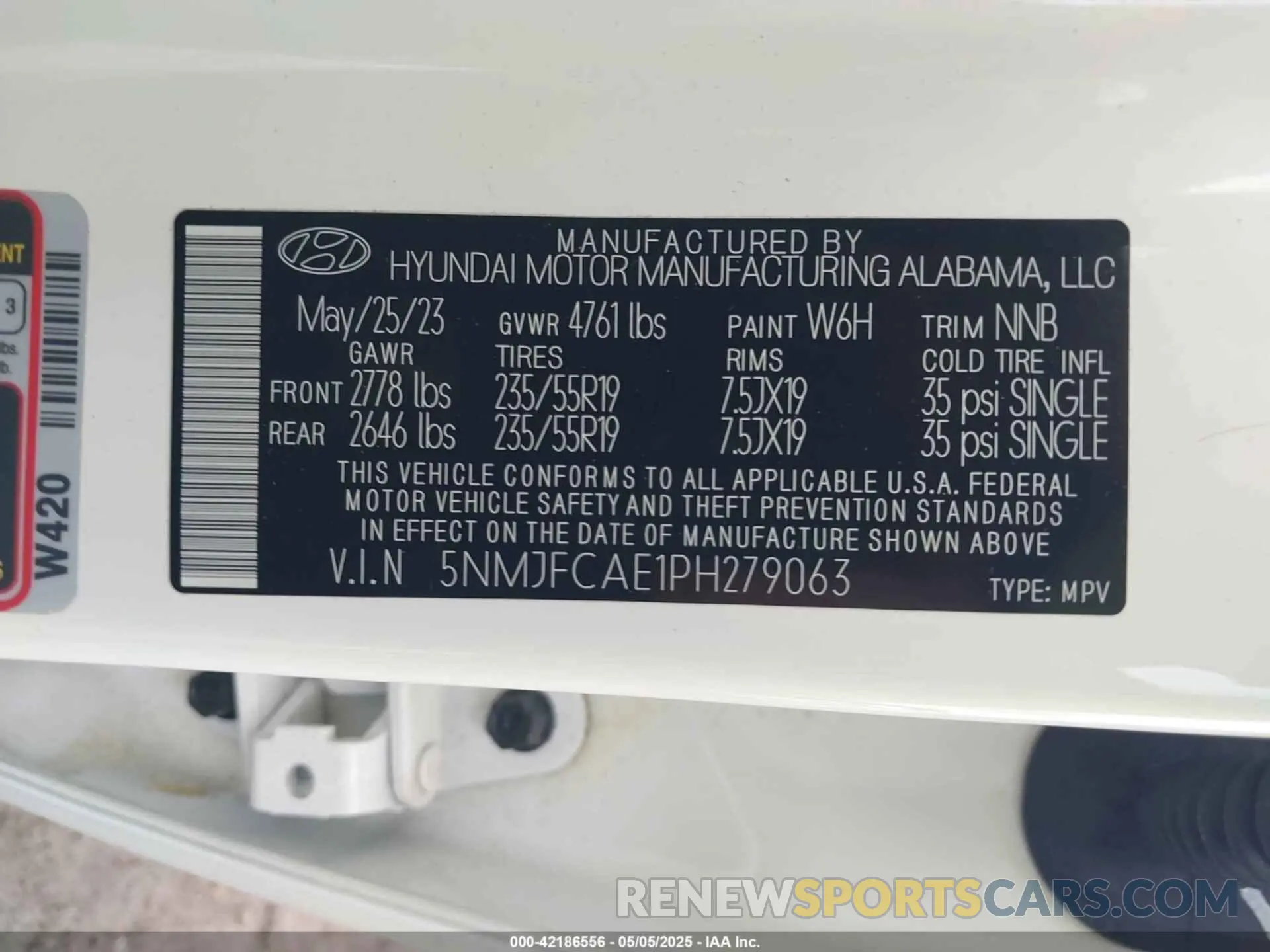 9 fotografías del automóvil dañado 5NMJFCAE1PH279063 HYUNDAI TUCSON 2023