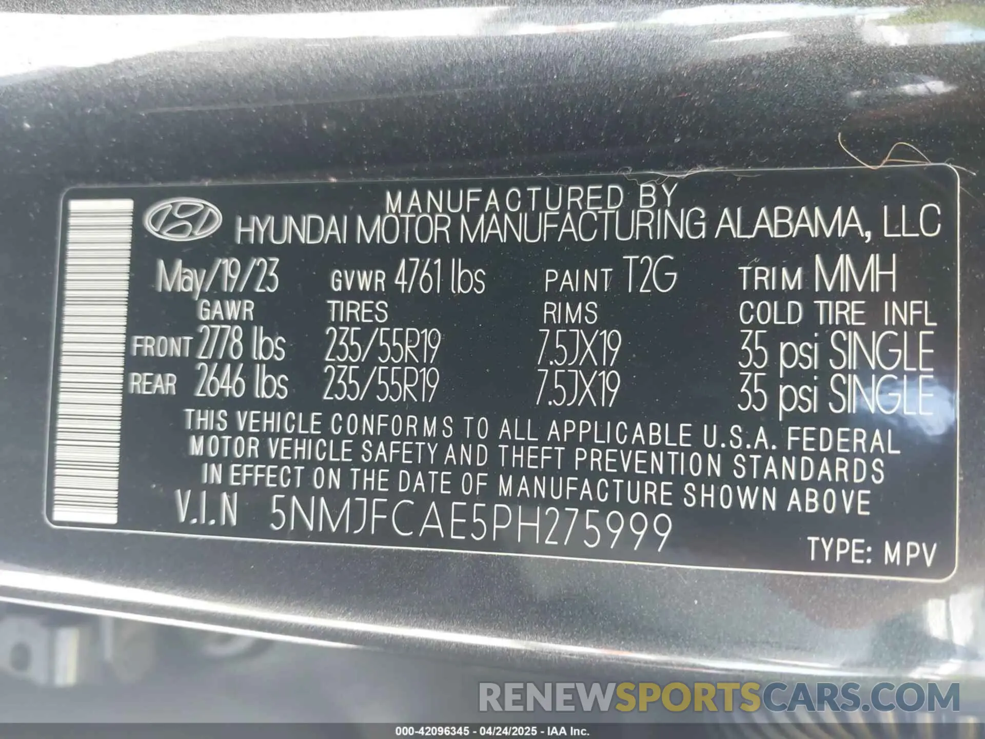 9 fotografías del automóvil dañado 5NMJFCAE5PH275999 HYUNDAI TUCSON 2023