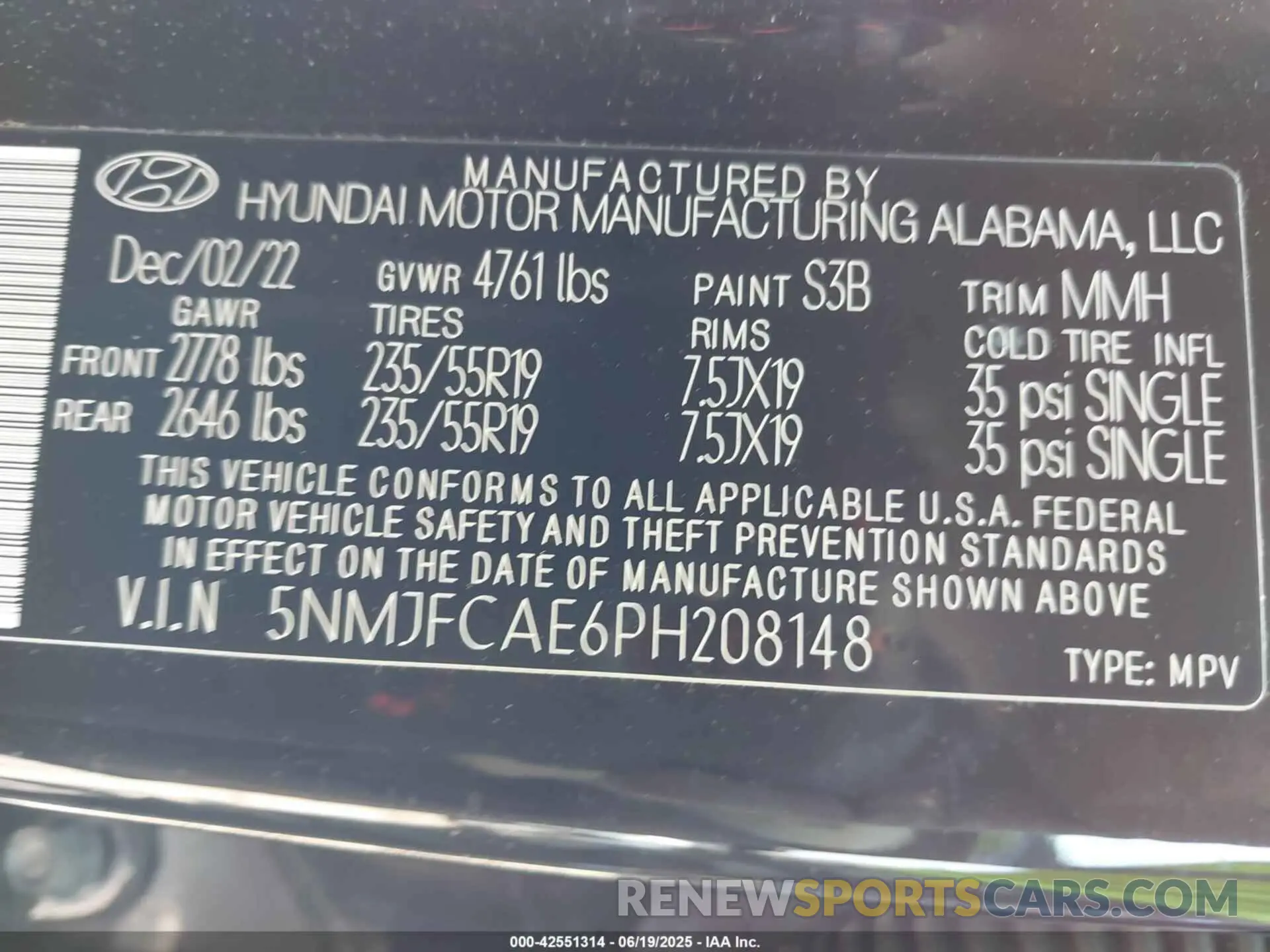 9 fotografías del automóvil dañado 5NMJFCAE6PH208148 HYUNDAI TUCSON 2023
