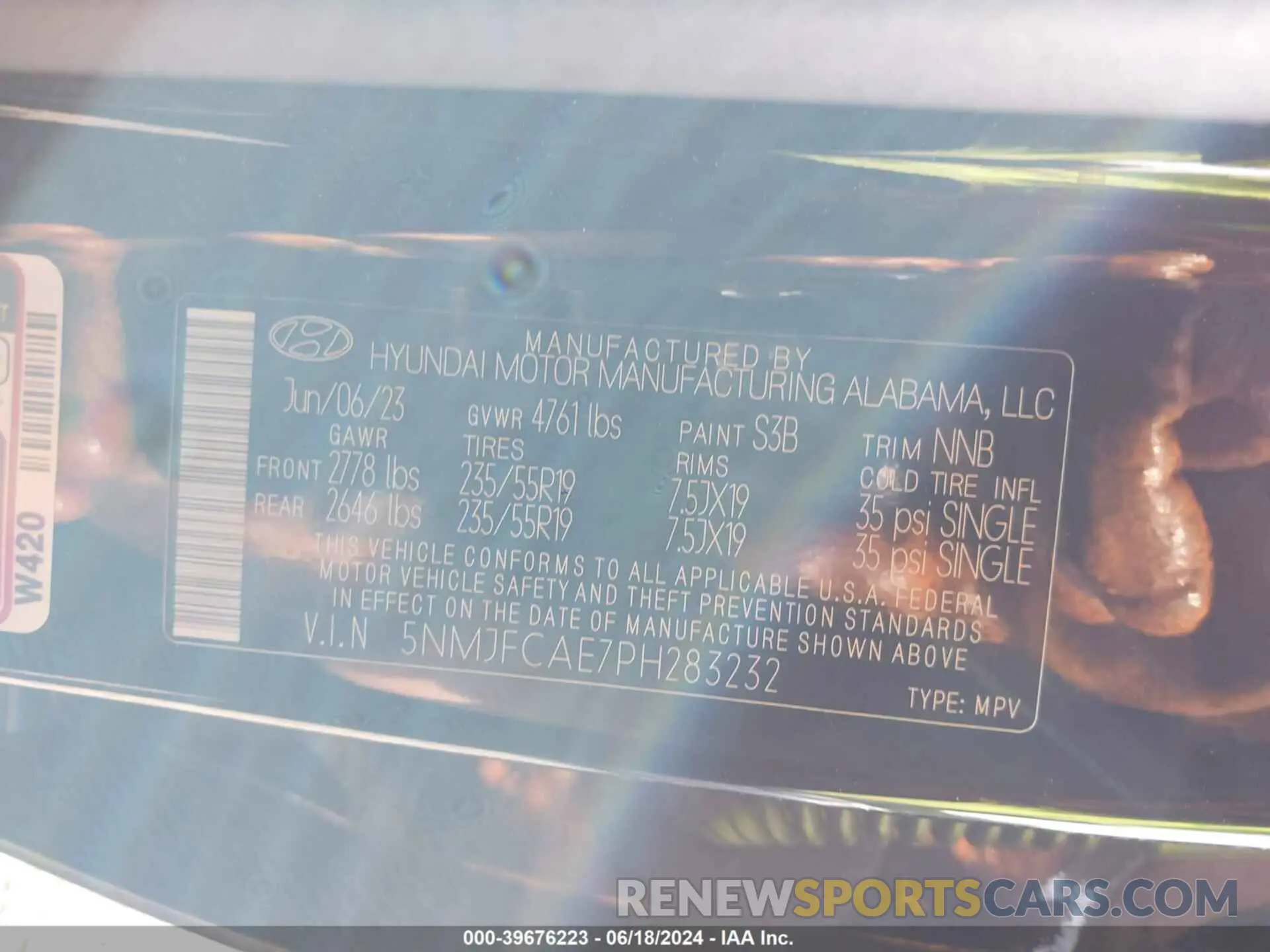 9 fotografías del automóvil dañado 5NMJFCAE7PH283232 HYUNDAI TUCSON 2023