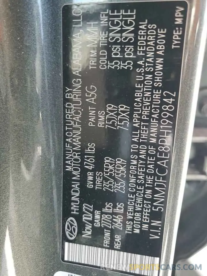 14 fotografías del automóvil dañado 5NMJFCAE8PH199842 HYUNDAI TUCSON 2023