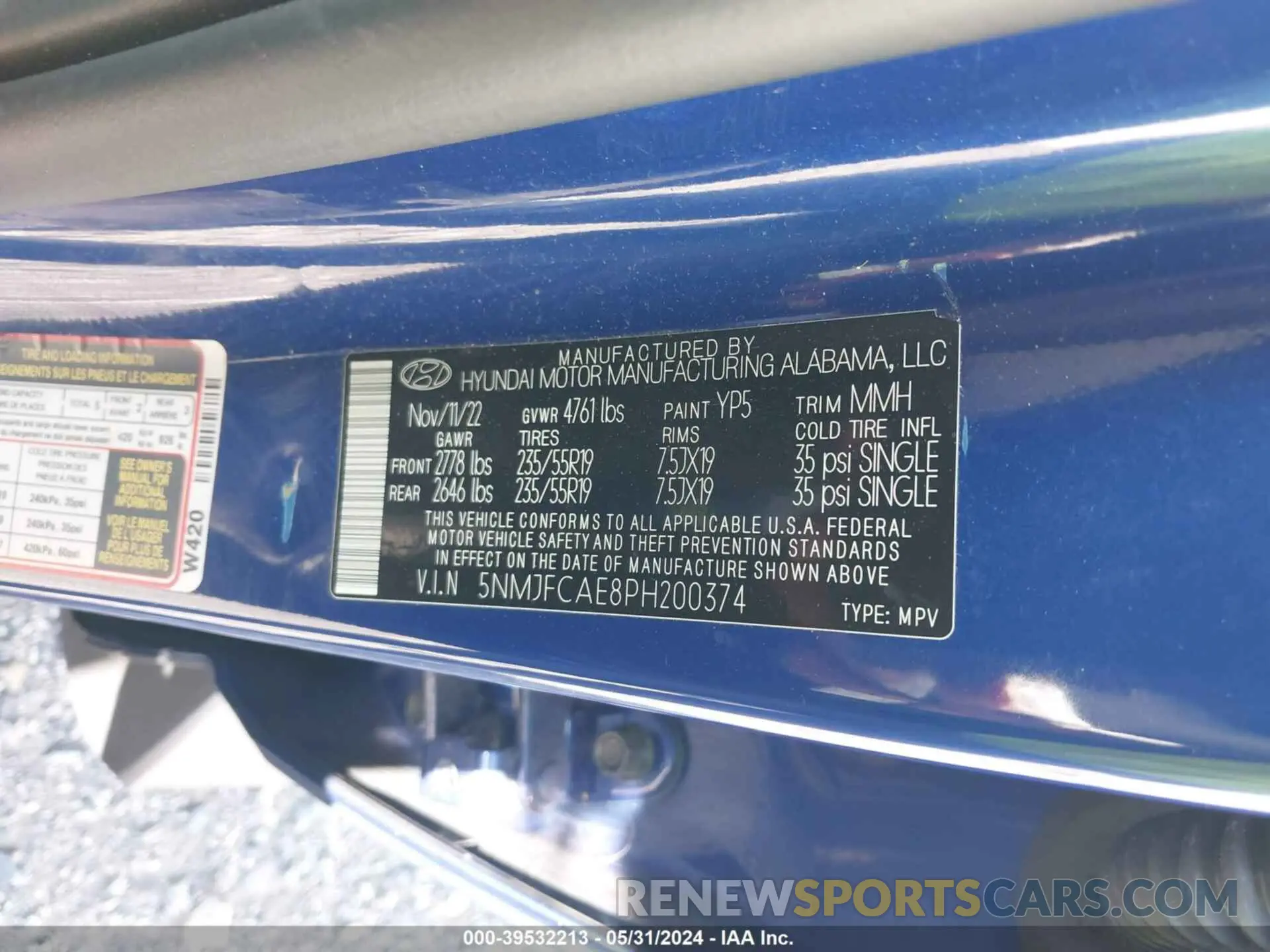 9 fotografías del automóvil dañado 5NMJFCAE8PH200374 HYUNDAI TUCSON 2023
