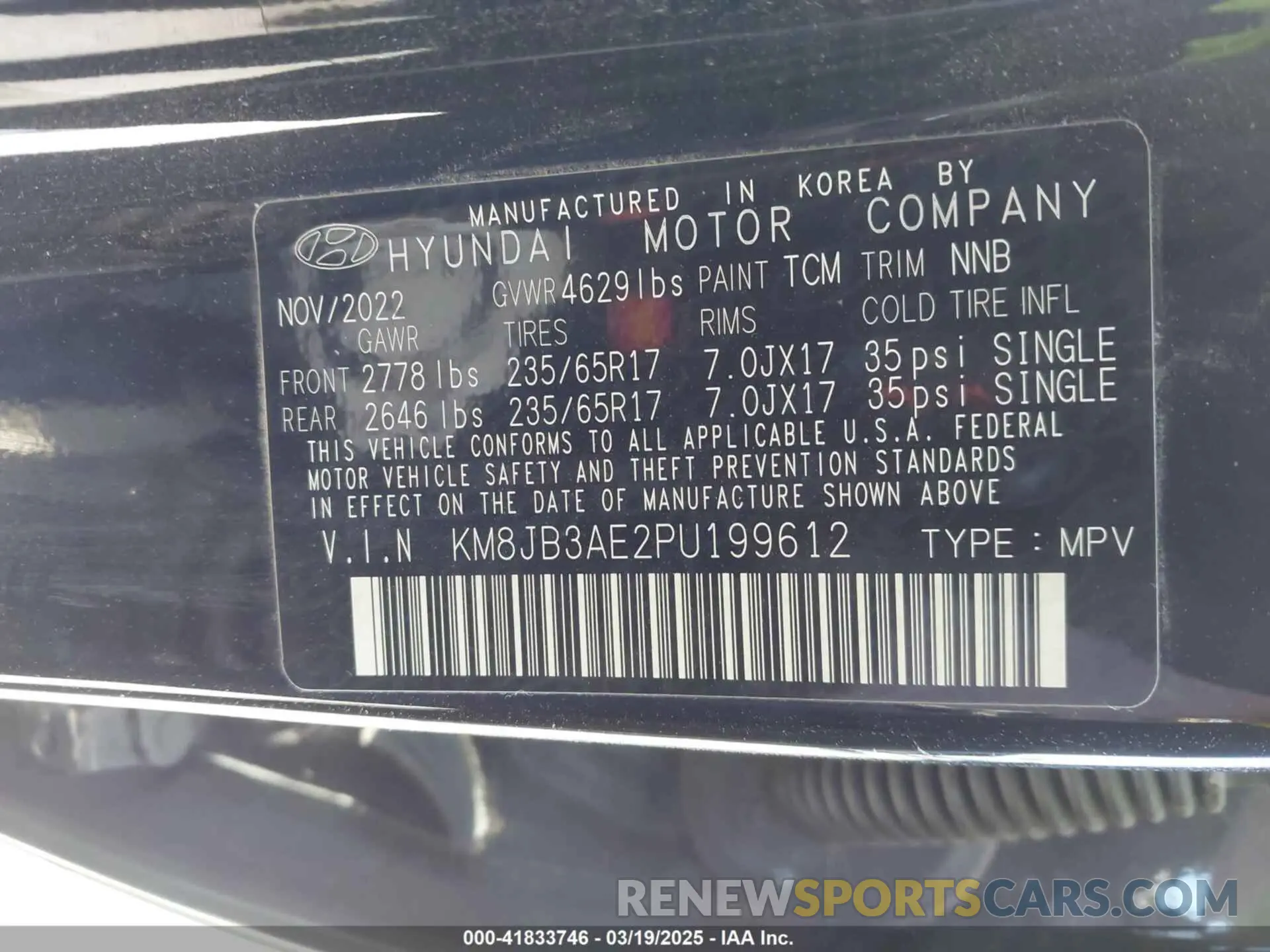 9 fotografías del automóvil dañado KM8JB3AE2PU199612 HYUNDAI TUCSON 2023