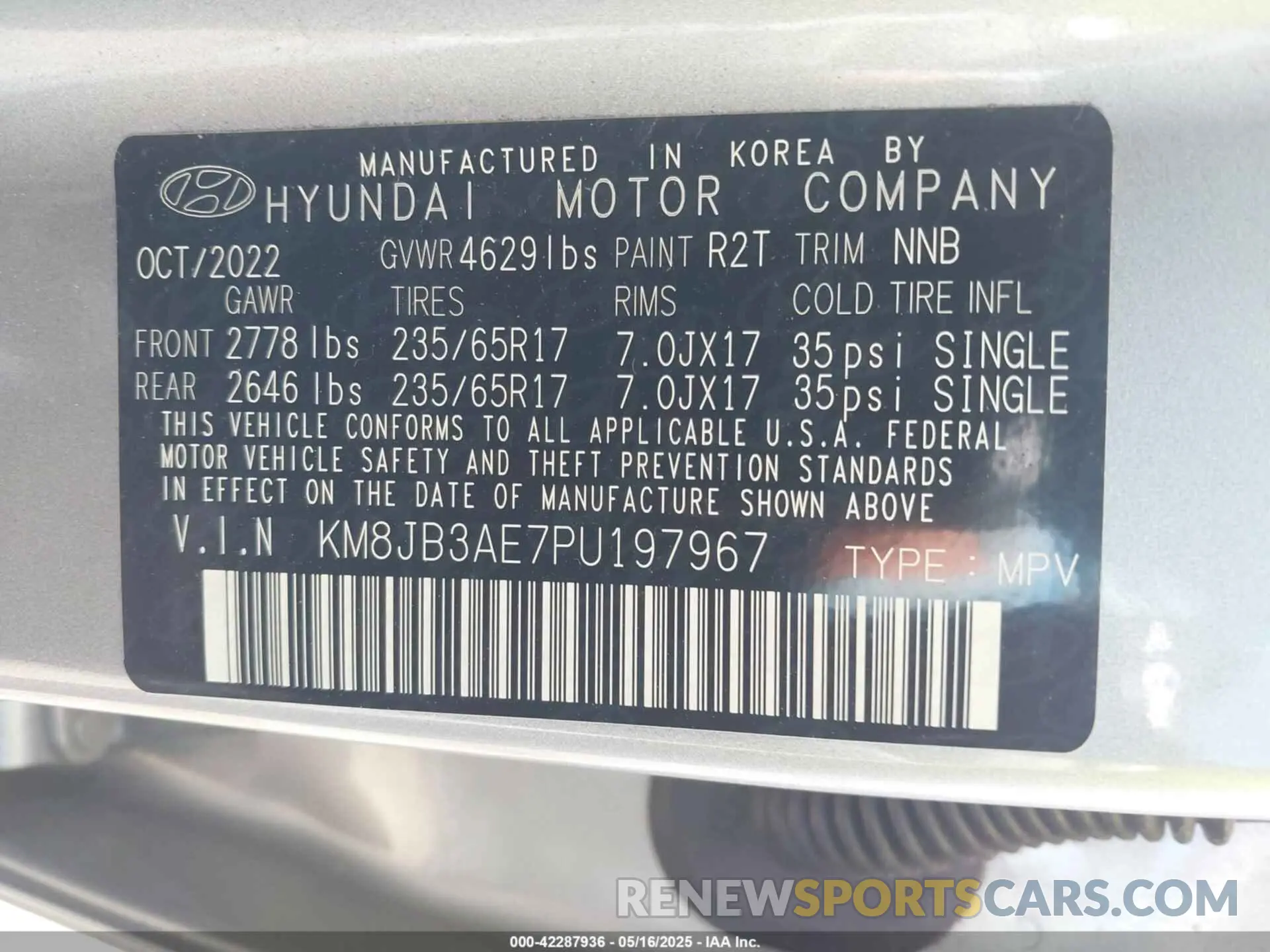 9 fotografías del automóvil dañado KM8JB3AE7PU197967 HYUNDAI TUCSON 2023