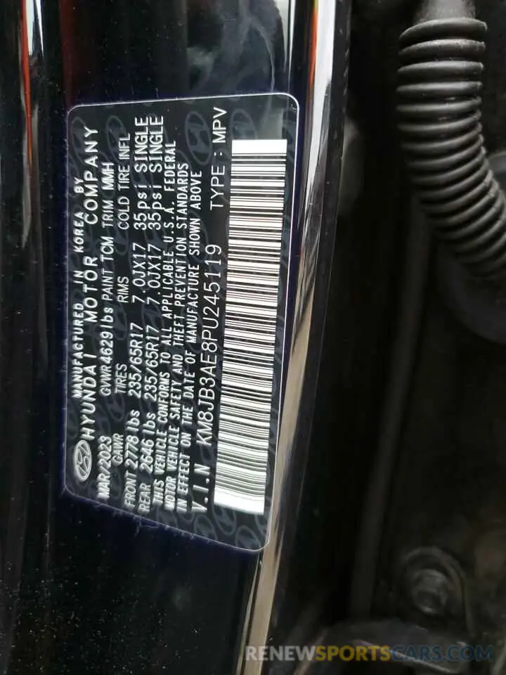 14 fotografías del automóvil dañado KM8JB3AE8PU245119 HYUNDAI TUCSON 2023