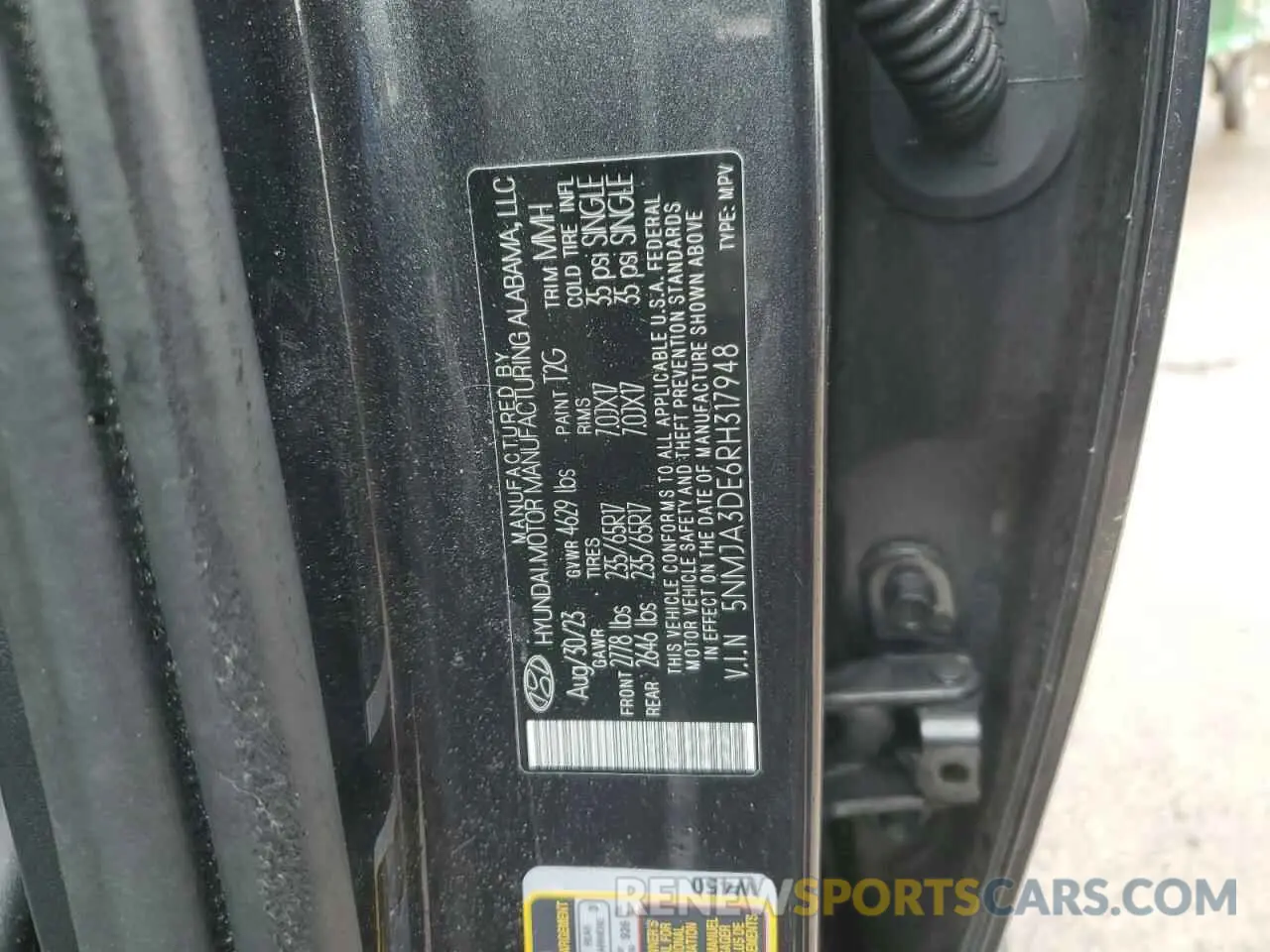 13 fotografías del automóvil dañado 5NMJA3DE6RH317948 HYUNDAI TUCSON 2024