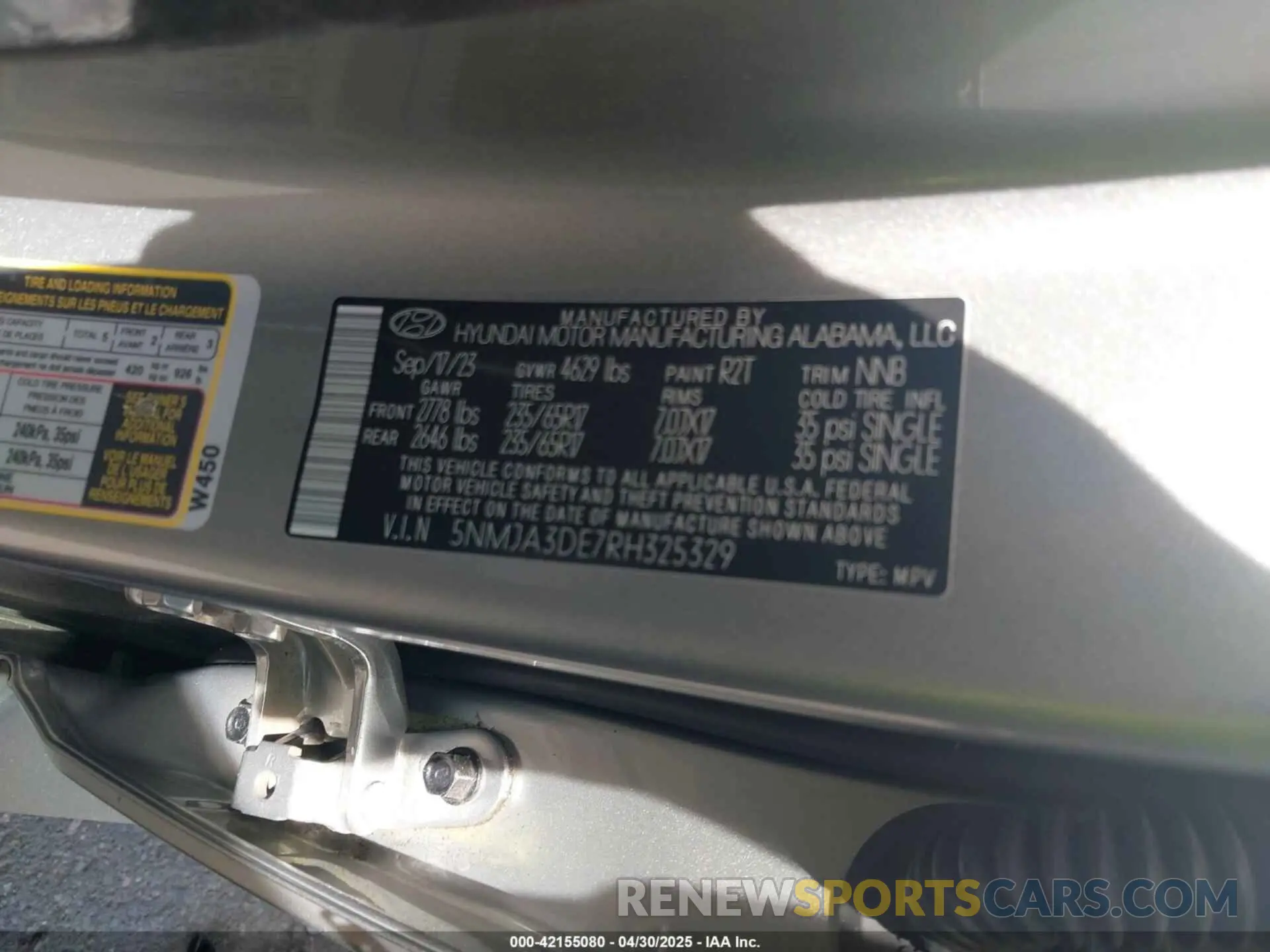 9 fotografías del automóvil dañado 5NMJA3DE7RH325329 HYUNDAI TUCSON 2024