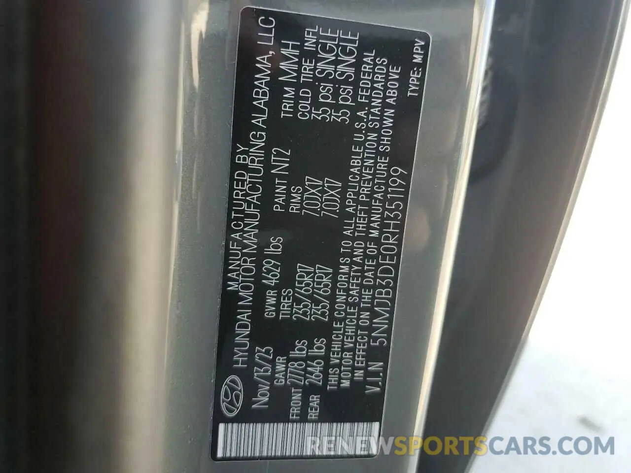 13 fotografías del automóvil dañado 5NMJB3DE0RH351199 HYUNDAI TUCSON 2024