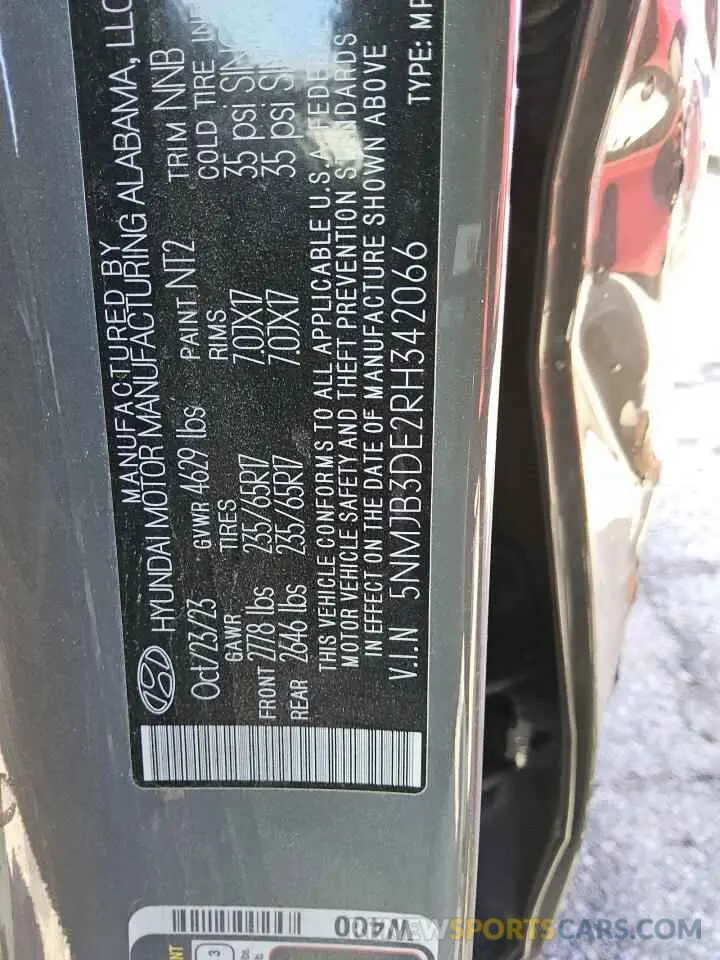 13 fotografías del automóvil dañado 5NMJB3DE2RH342066 HYUNDAI TUCSON 2024