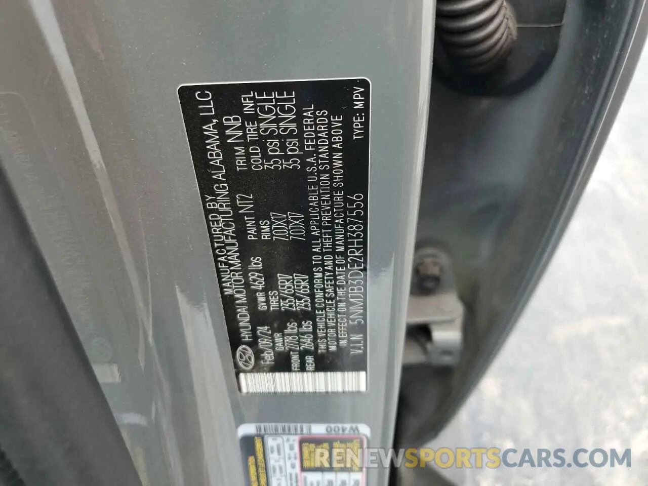 13 fotografías del automóvil dañado 5NMJB3DE2RH387556 HYUNDAI TUCSON 2024