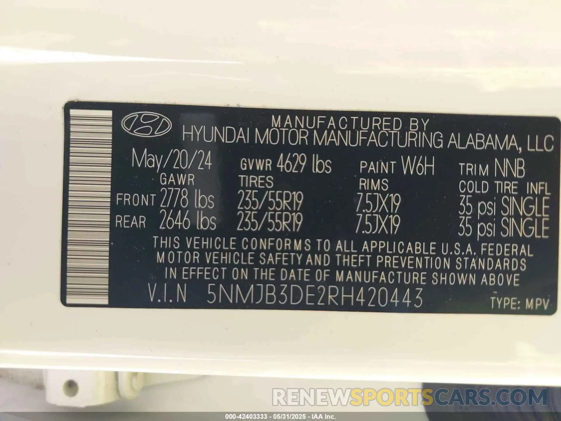 9 fotografías del automóvil dañado 5NMJB3DE2RH420443 HYUNDAI TUCSON 2024