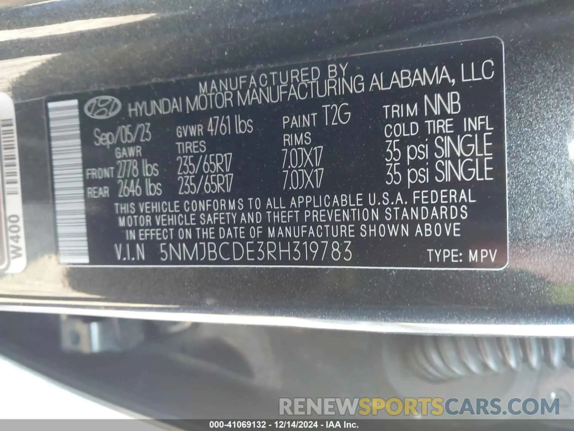 9 fotografías del automóvil dañado 5NMJBCDE3RH319783 HYUNDAI TUCSON 2024
