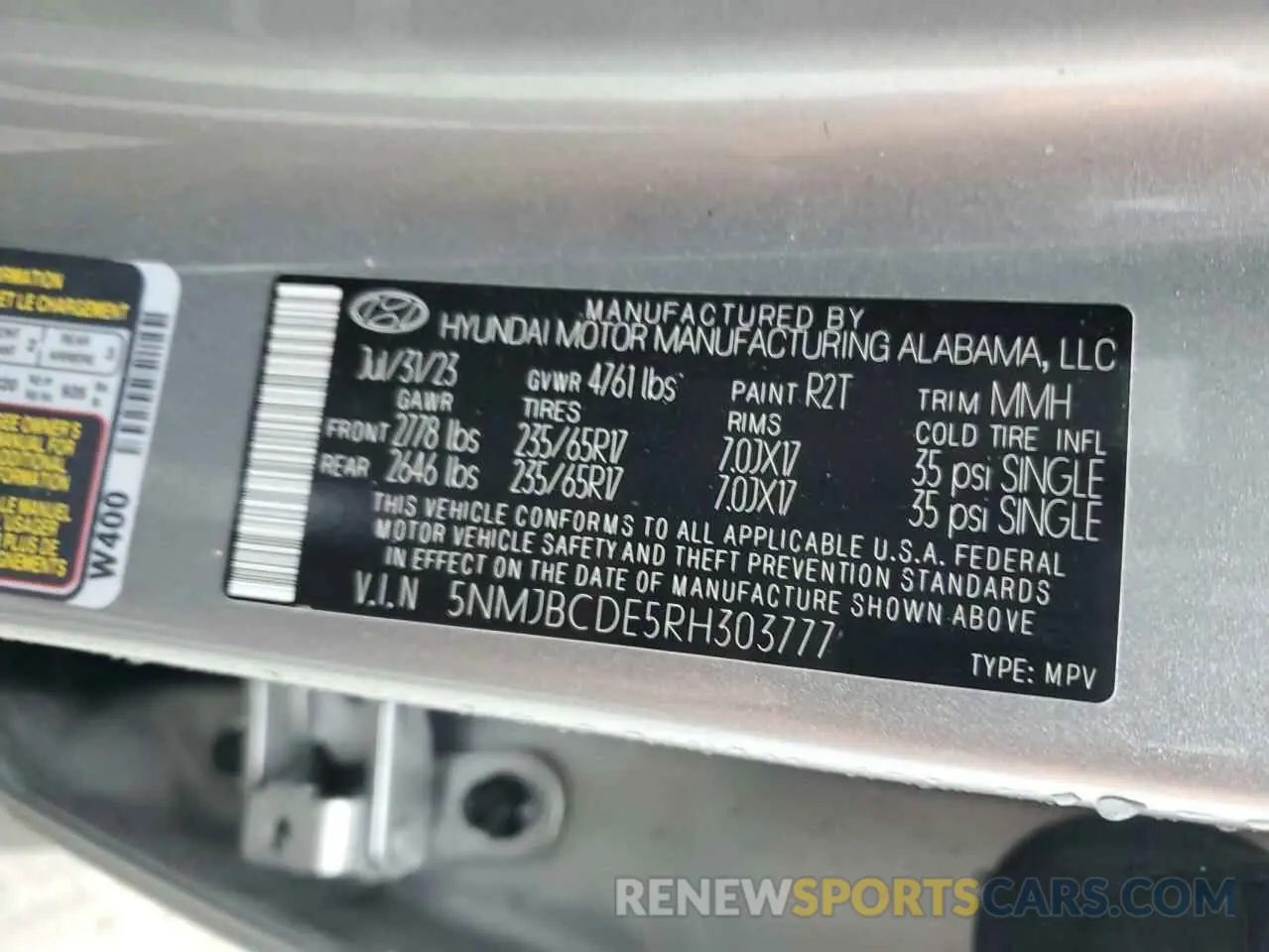 14 fotografías del automóvil dañado 5NMJBCDE5RH303777 HYUNDAI TUCSON 2024