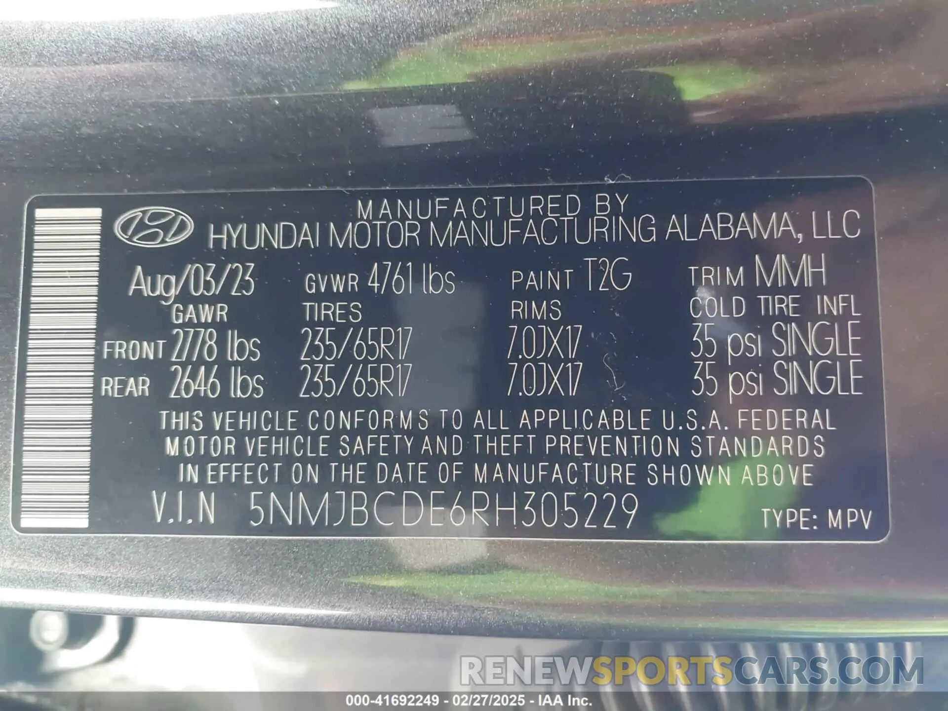 9 fotografías del automóvil dañado 5NMJBCDE6RH305229 HYUNDAI TUCSON 2024