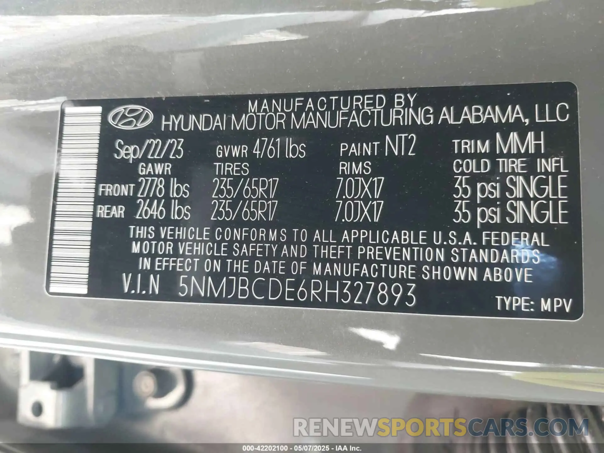 9 fotografías del automóvil dañado 5NMJBCDE6RH327893 HYUNDAI TUCSON 2024