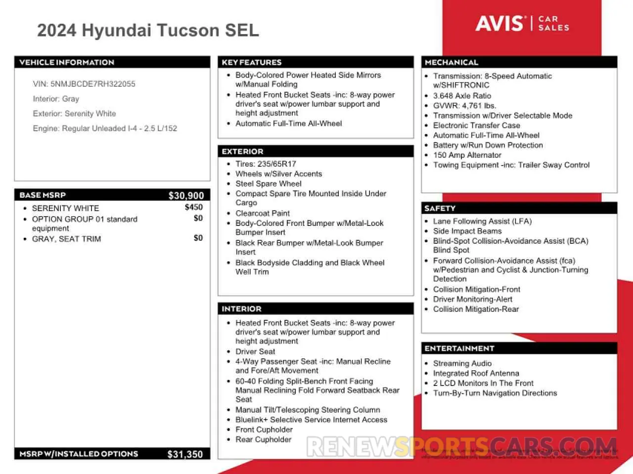 13 fotografías del automóvil dañado 5NMJBCDE7RH322055 HYUNDAI TUCSON 2024