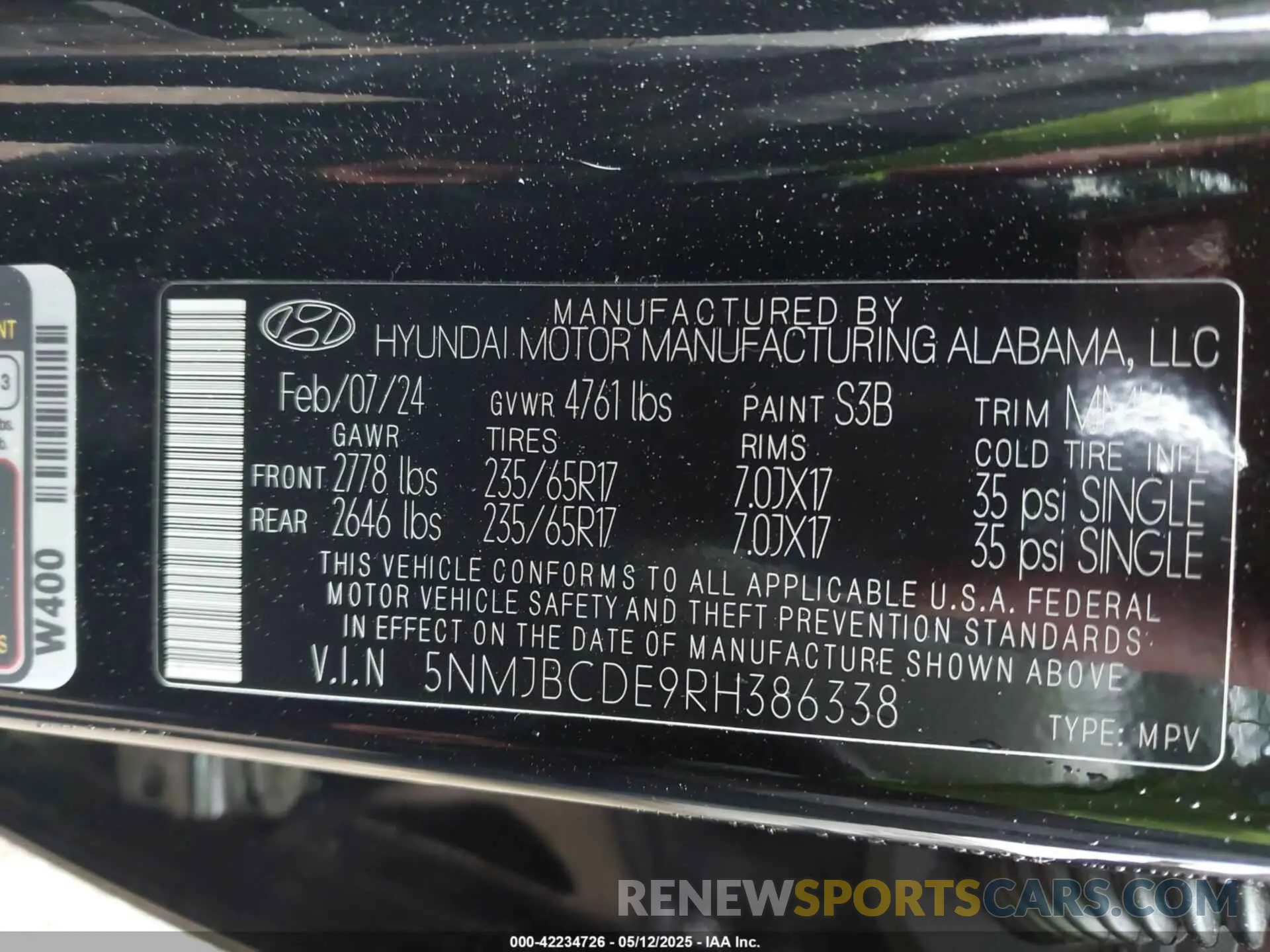 9 fotografías del automóvil dañado 5NMJBCDE9RH386338 HYUNDAI TUCSON 2024