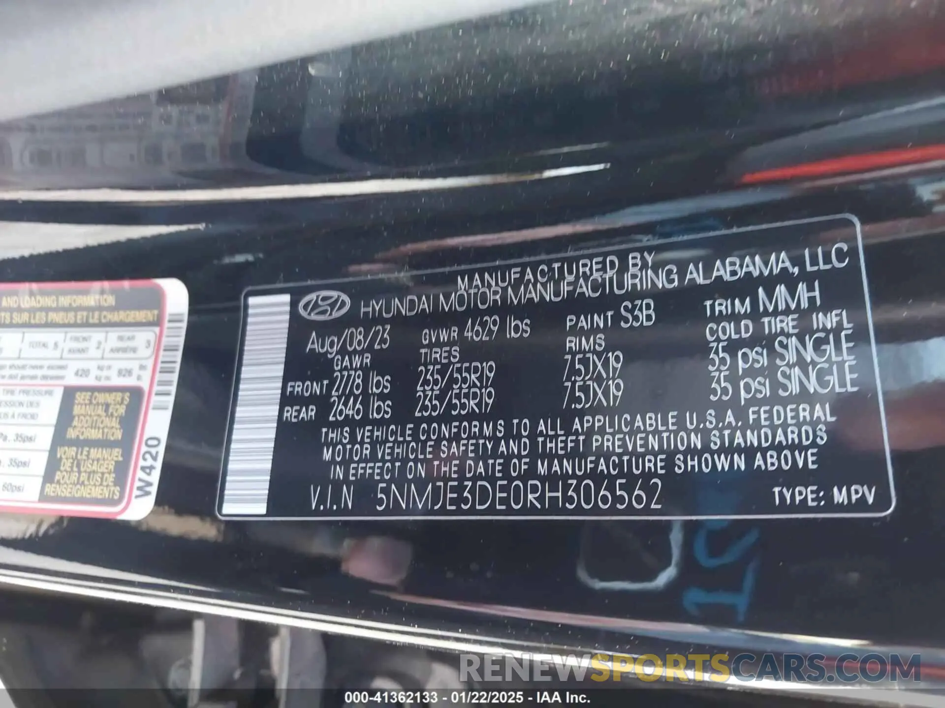 9 fotografías del automóvil dañado 5NMJE3DE0RH306562 HYUNDAI TUCSON 2024