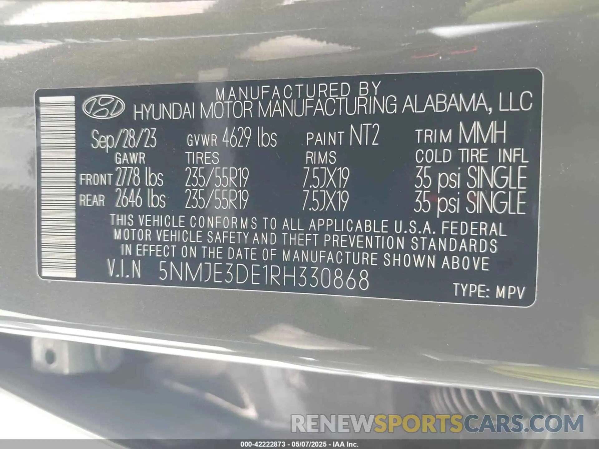 9 fotografías del automóvil dañado 5NMJE3DE1RH330868 HYUNDAI TUCSON 2024
