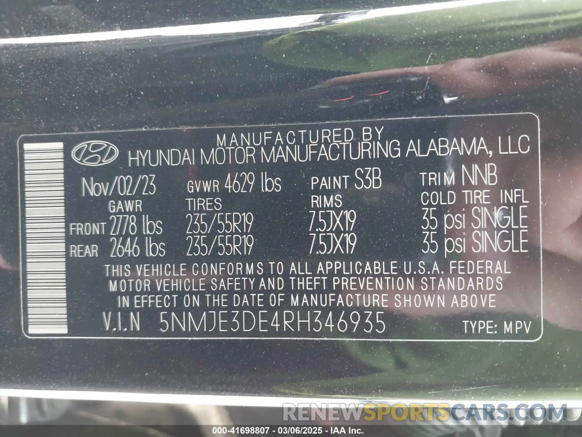 9 fotografías del automóvil dañado 5NMJE3DE4RH346935 HYUNDAI TUCSON 2024